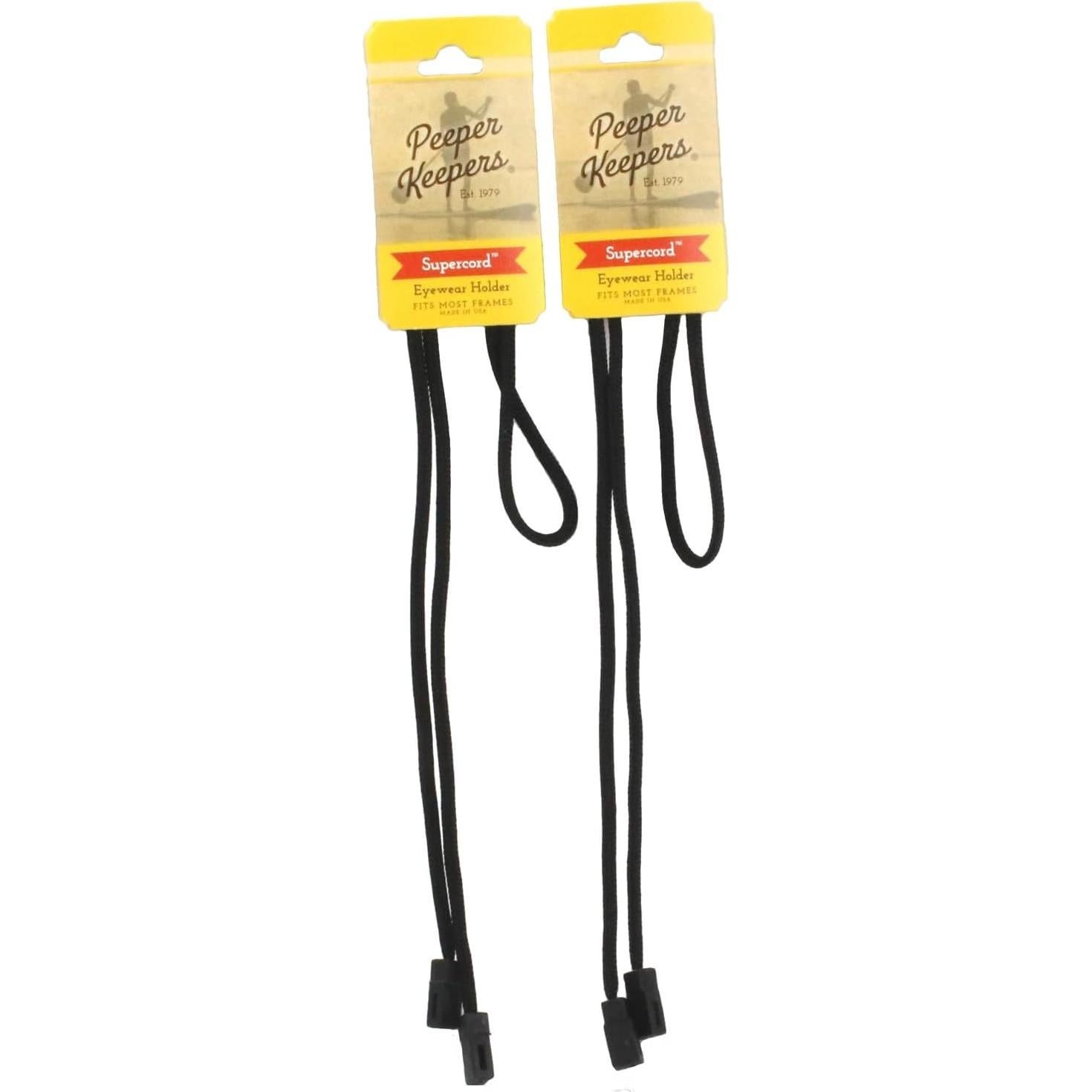 Retenedor Peeper Keepers Supercord Negro 2 Piezas para Gafas
