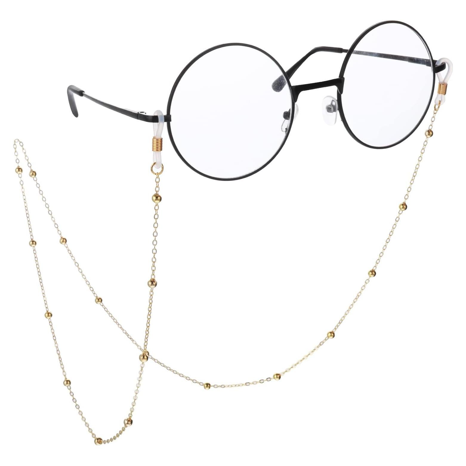 Cadena de Gafas WLLHYF para Mujeres 75 cm Metal Oro