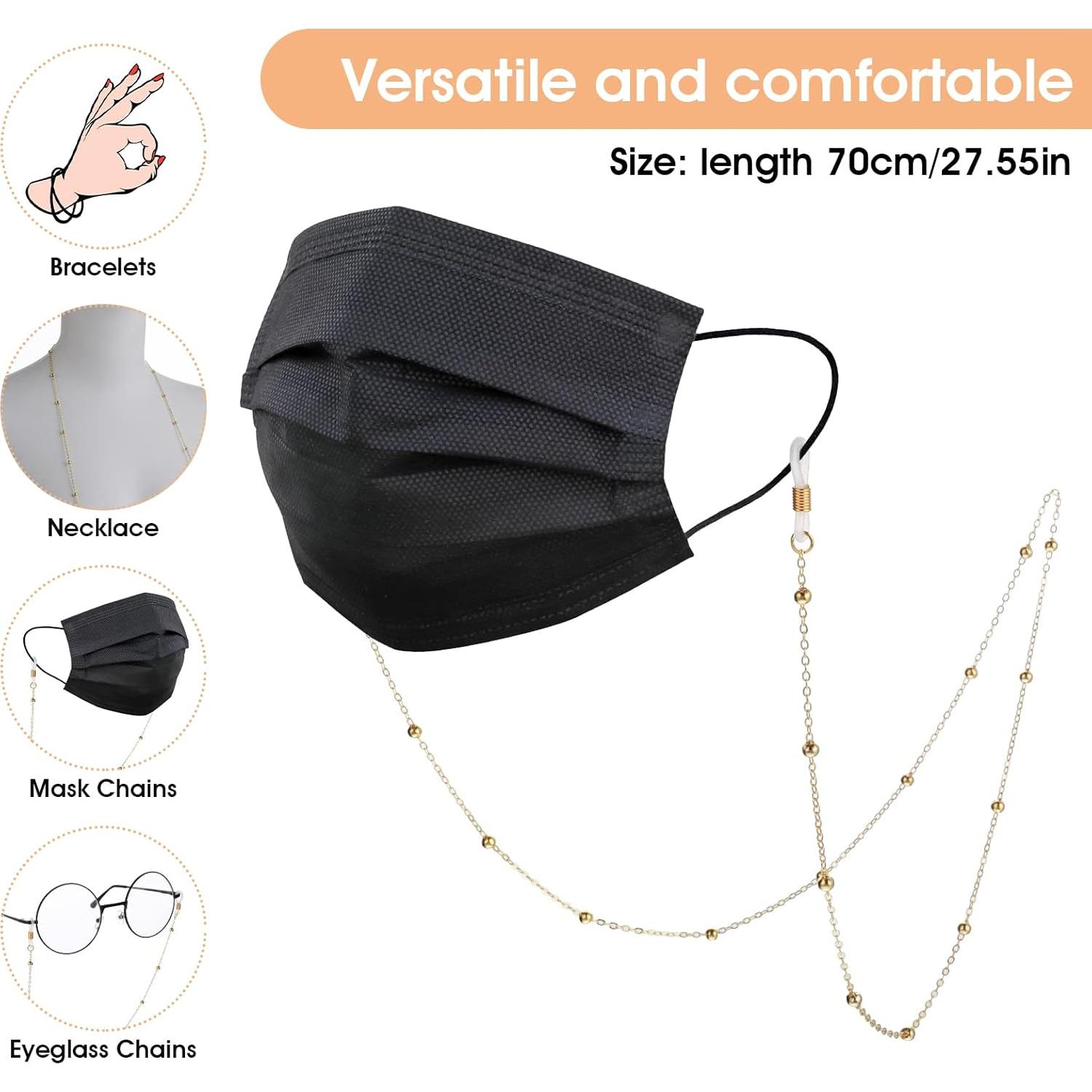 Cadena de Gafas WLLHYF para Mujeres 75 cm Metal Oro