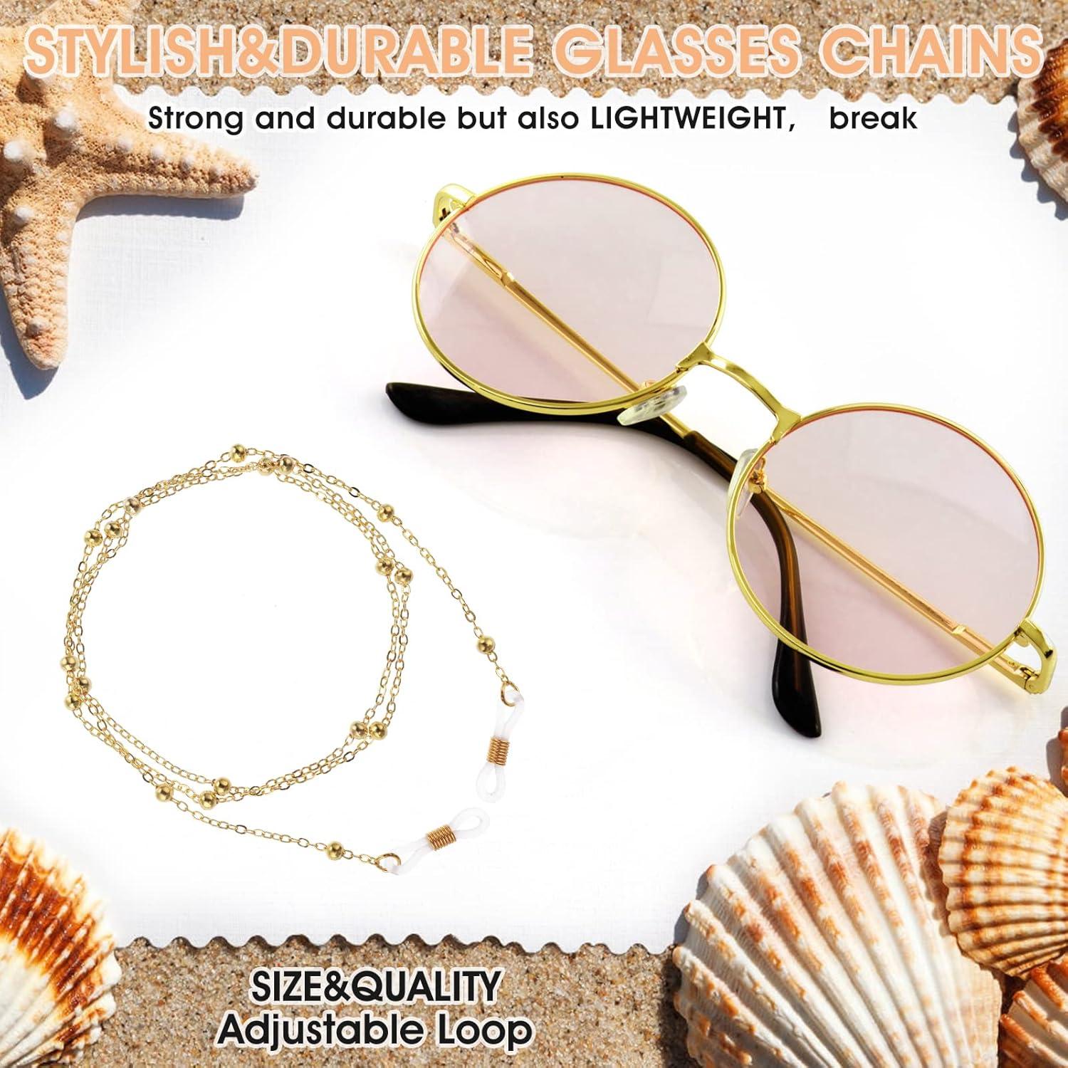 Cadena de Gafas WLLHYF para Mujeres 75 cm Metal Oro