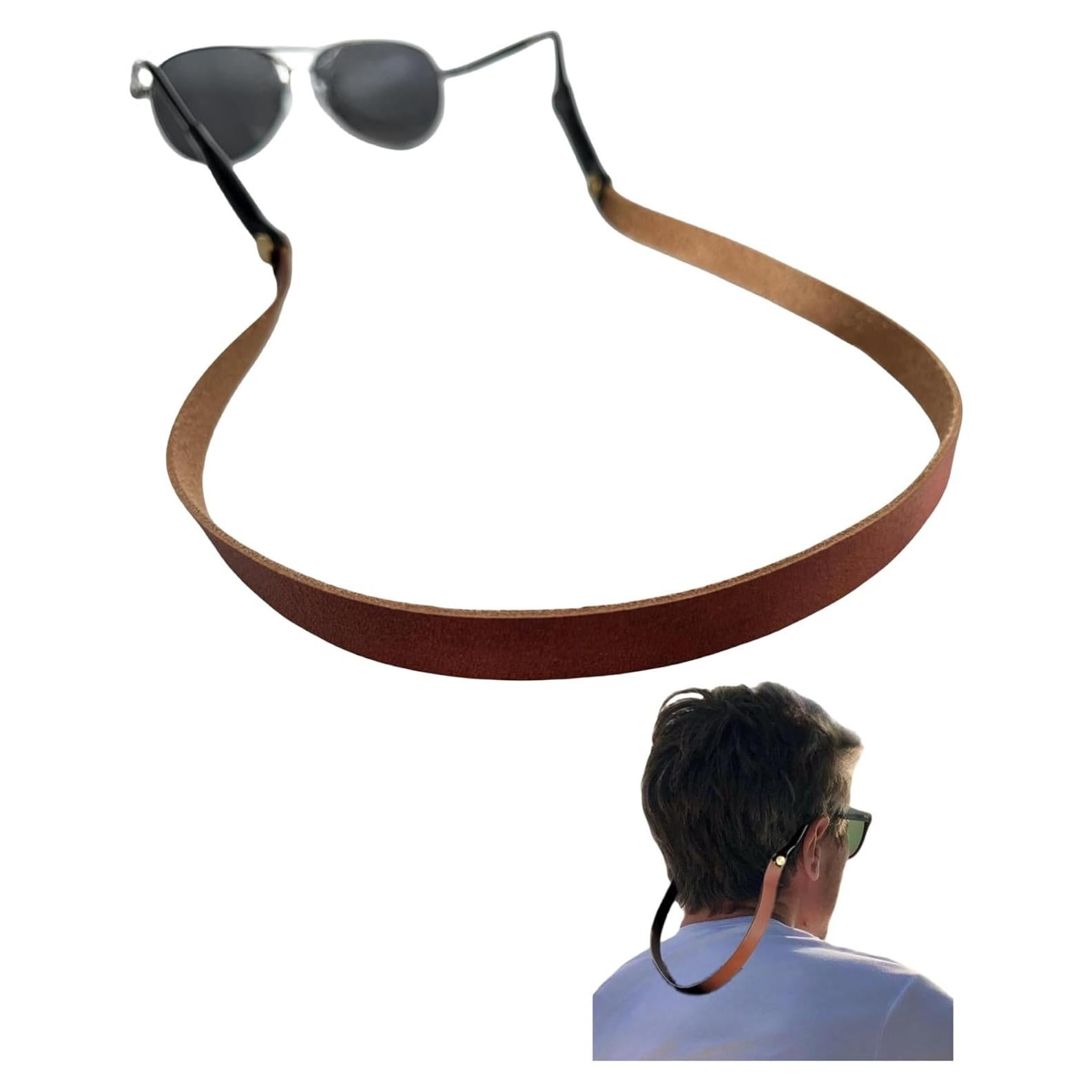 Correa de Gafas de Cuero PVS-002 Marrón Italiano Unisex