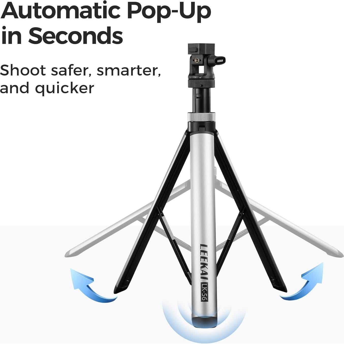 Trípode Ajustable Leekai 213 cm con Soporte para Teléfono