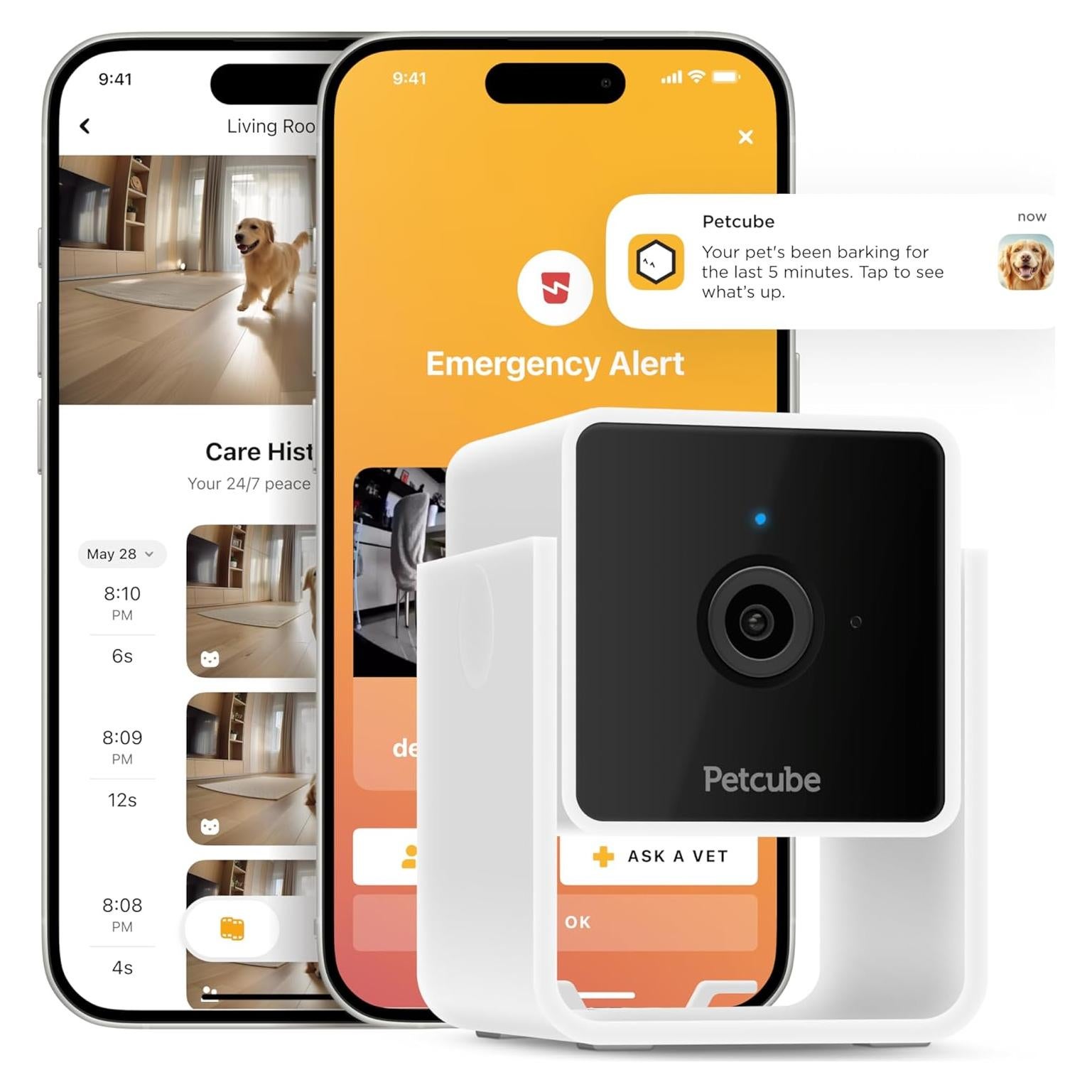 Cámara de Seguridad Petcube Cam Interior HD 1080p Wi-Fi
