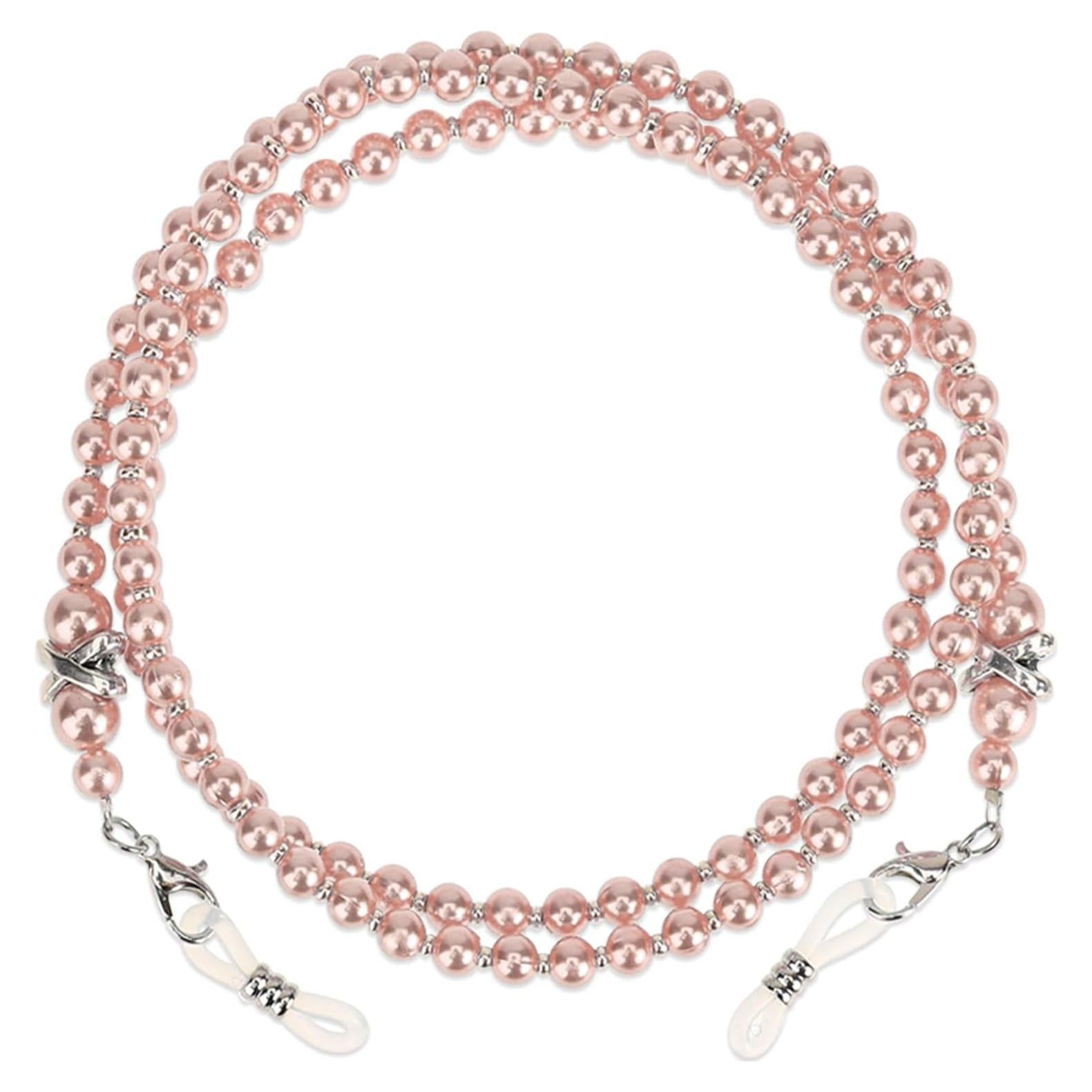 Cadena de Gafas de Perlas Rosa 70 cm Soporte para Gafas