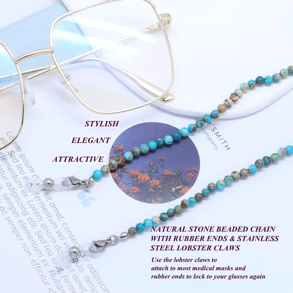 Cadena de Gafas KAI Top de Piedra Natural Azul 73 cm