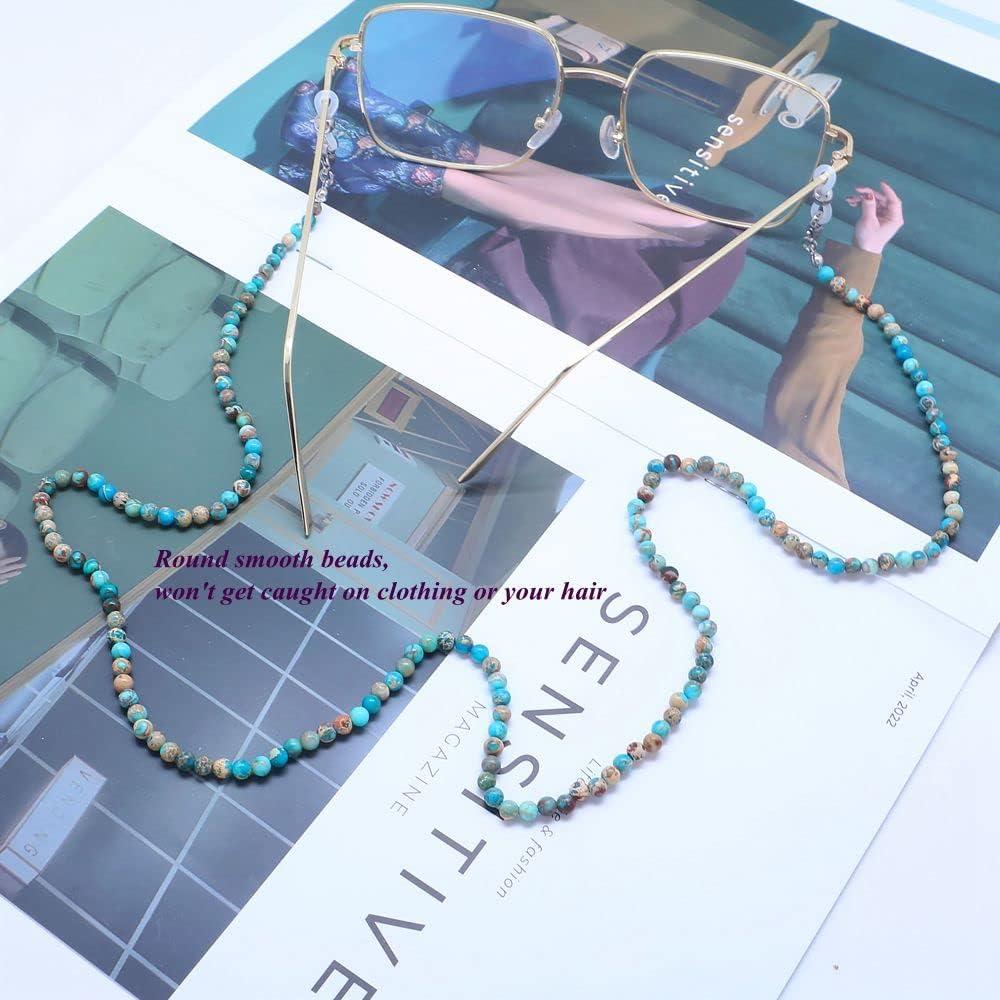 Cadena de Gafas KAI Top de Piedra Natural Azul 73 cm