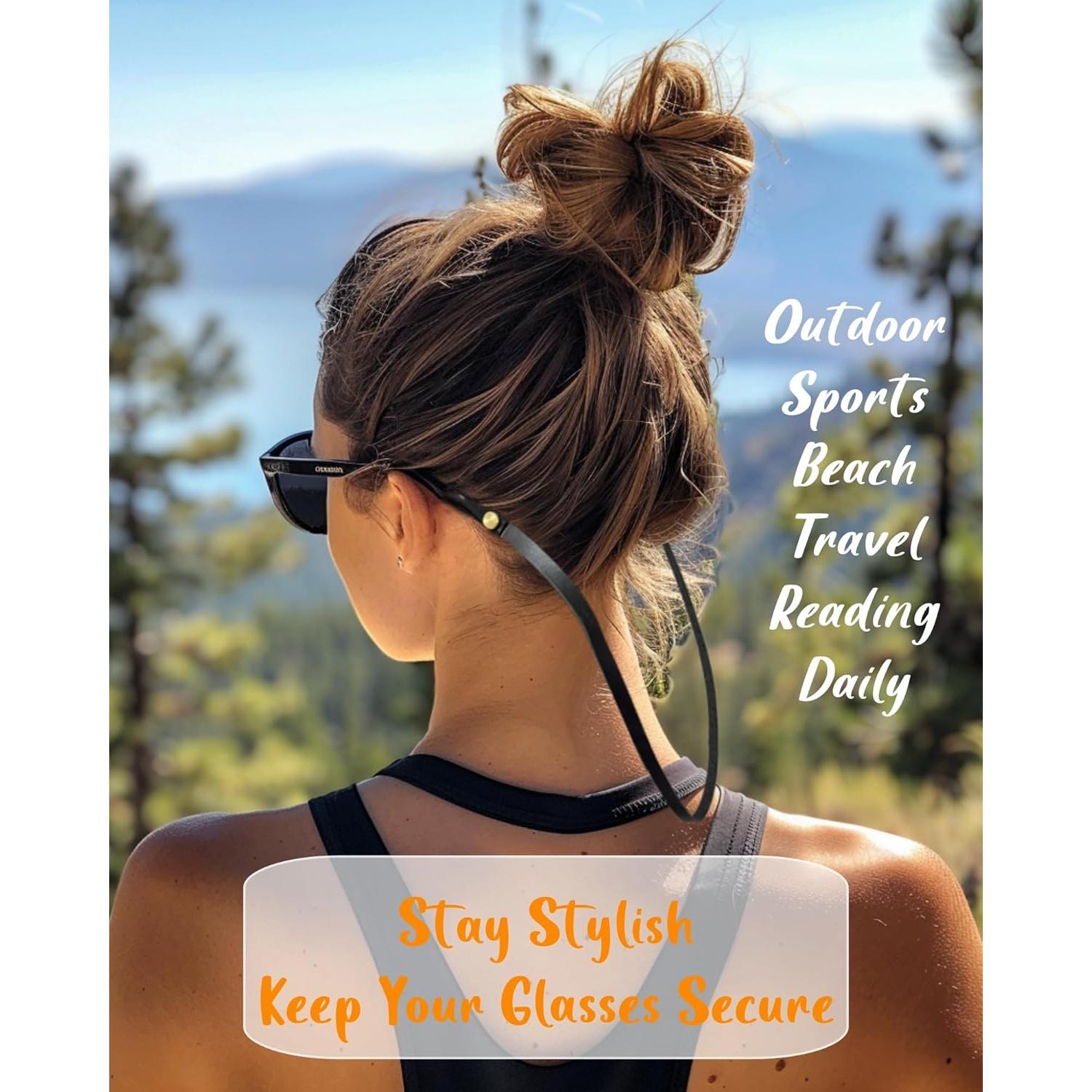 Correa de Gafas de Cuero PVS-001 Negra para Sol y Vista