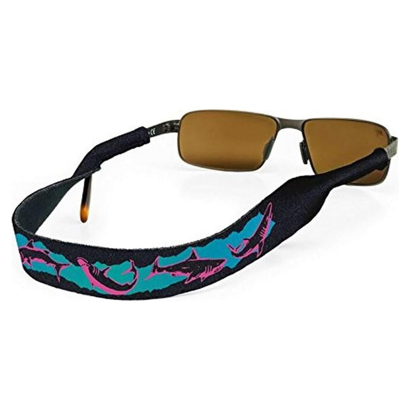 Croakies Retenedor de Gafas Neopreno 40.64 cm Tiburones Retro