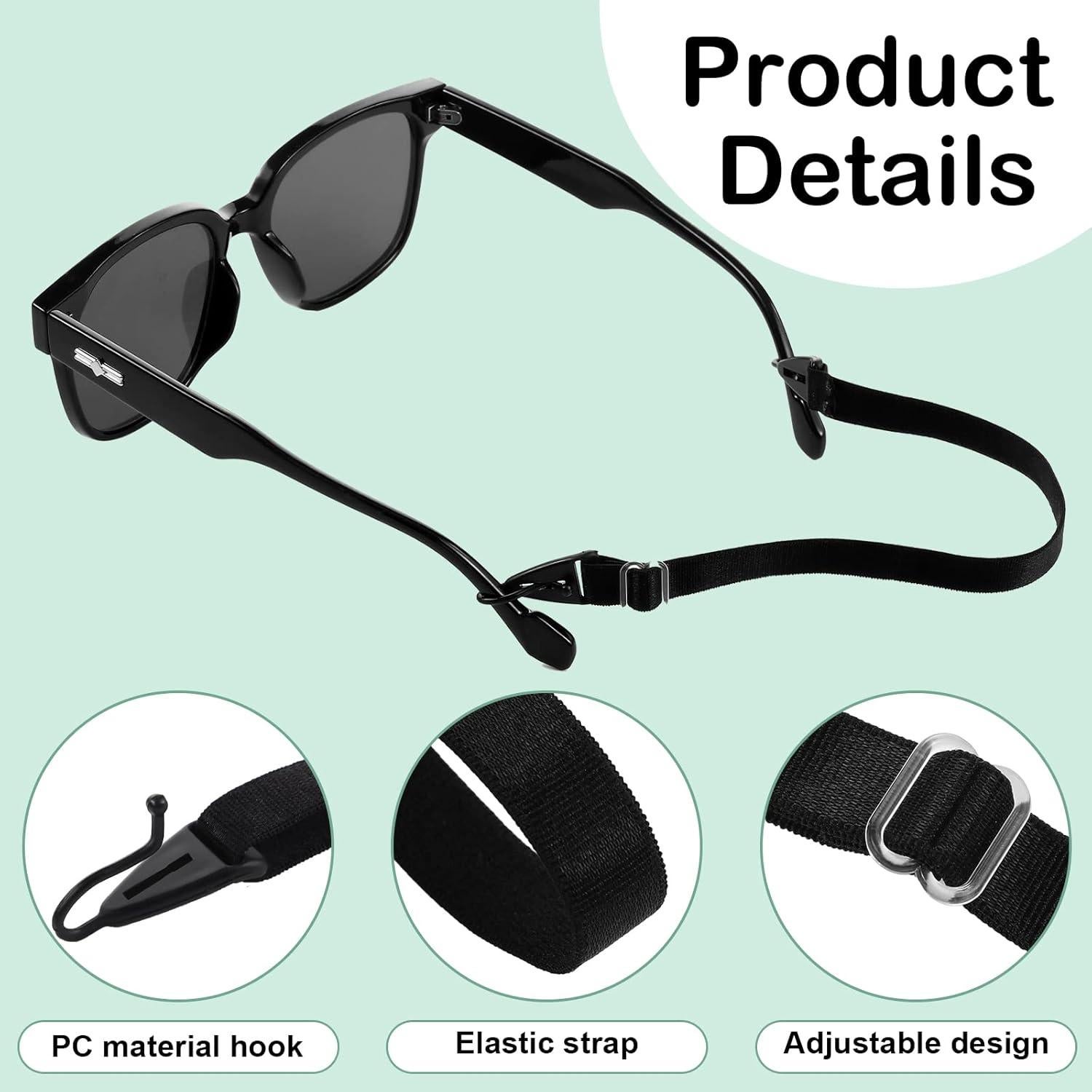 Oudain 6 Correas Ajustables para Gafas Niños Negro