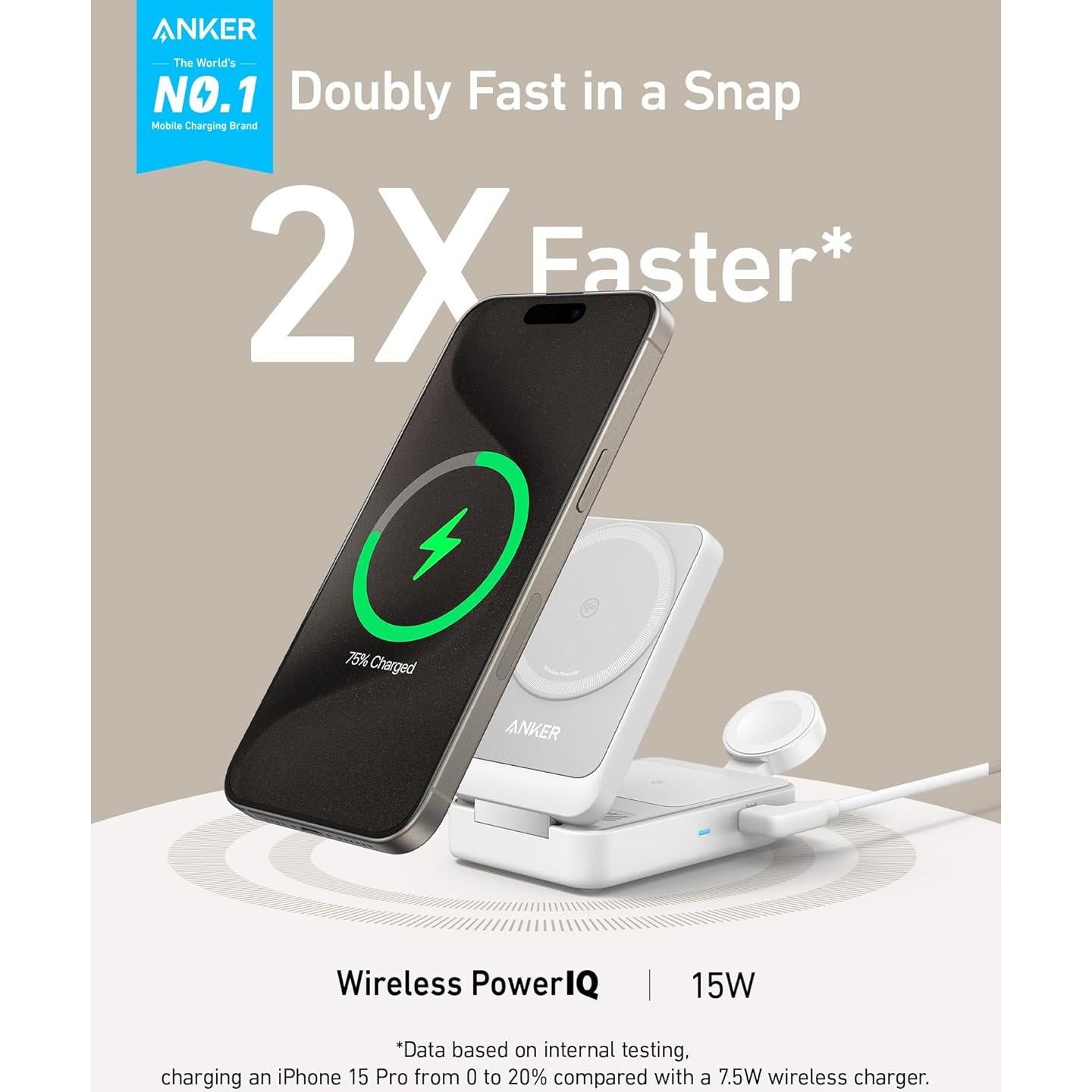 Estación de Carga Anker MagGo 3-en-1 para iPhone 16