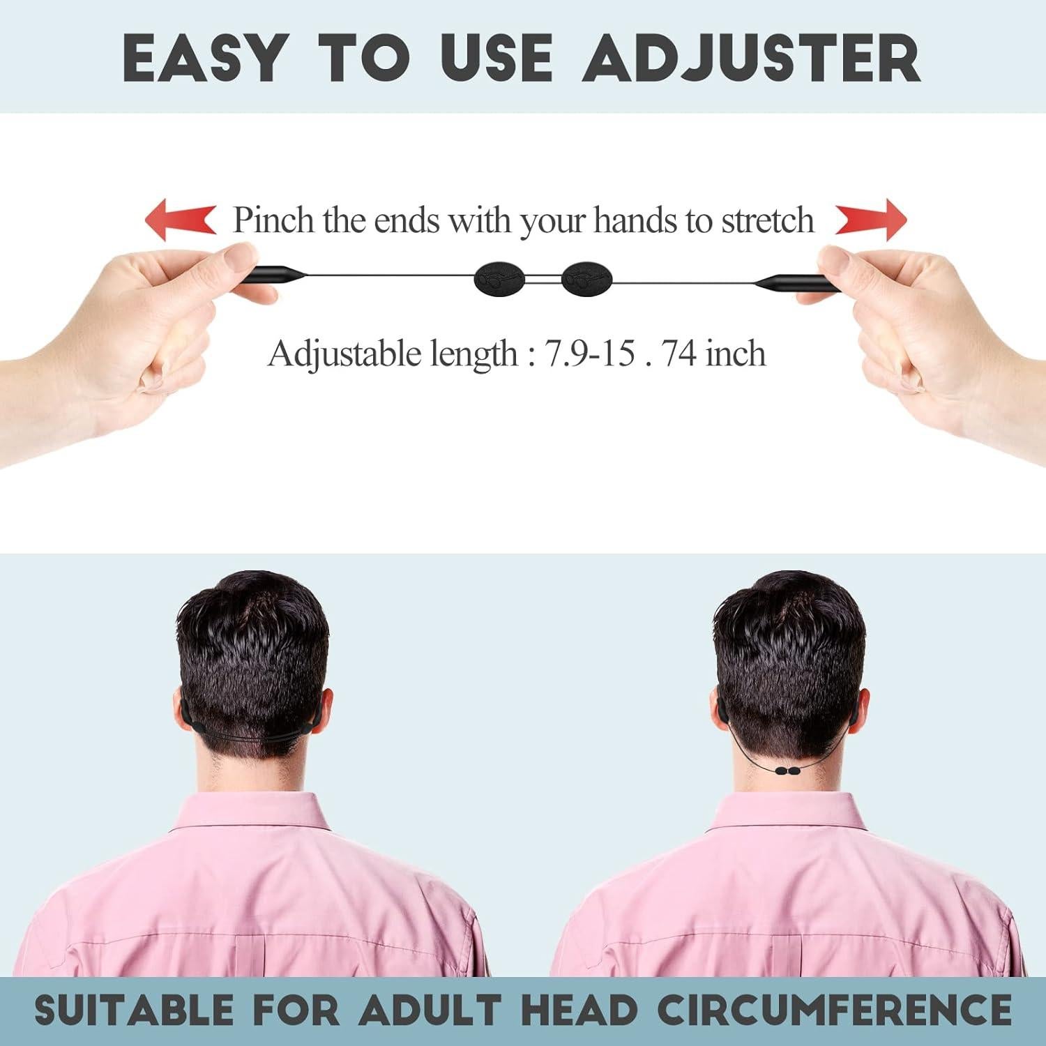 Correa Ajustable para Gafas 4pcs - Antideslizante Negro