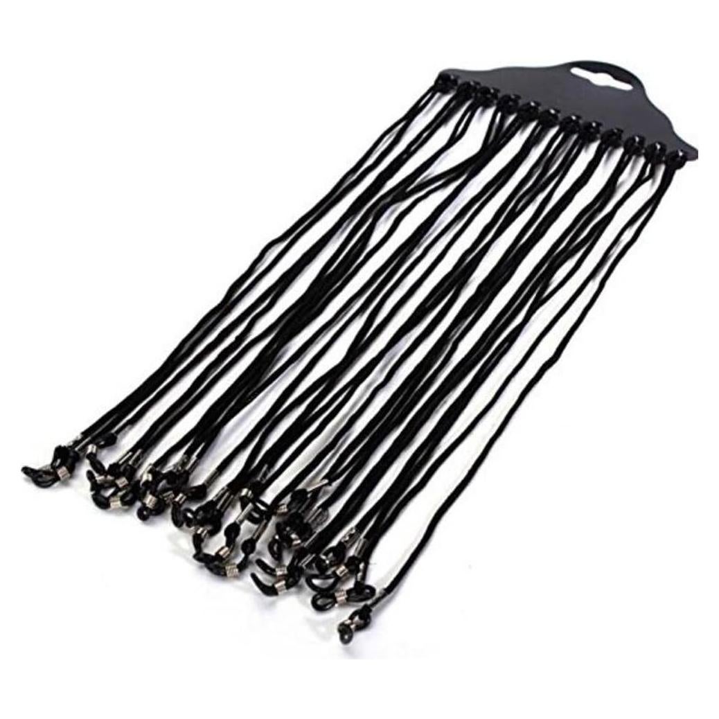 12 Cordones de Gafas Nylon Antideslizante Negro