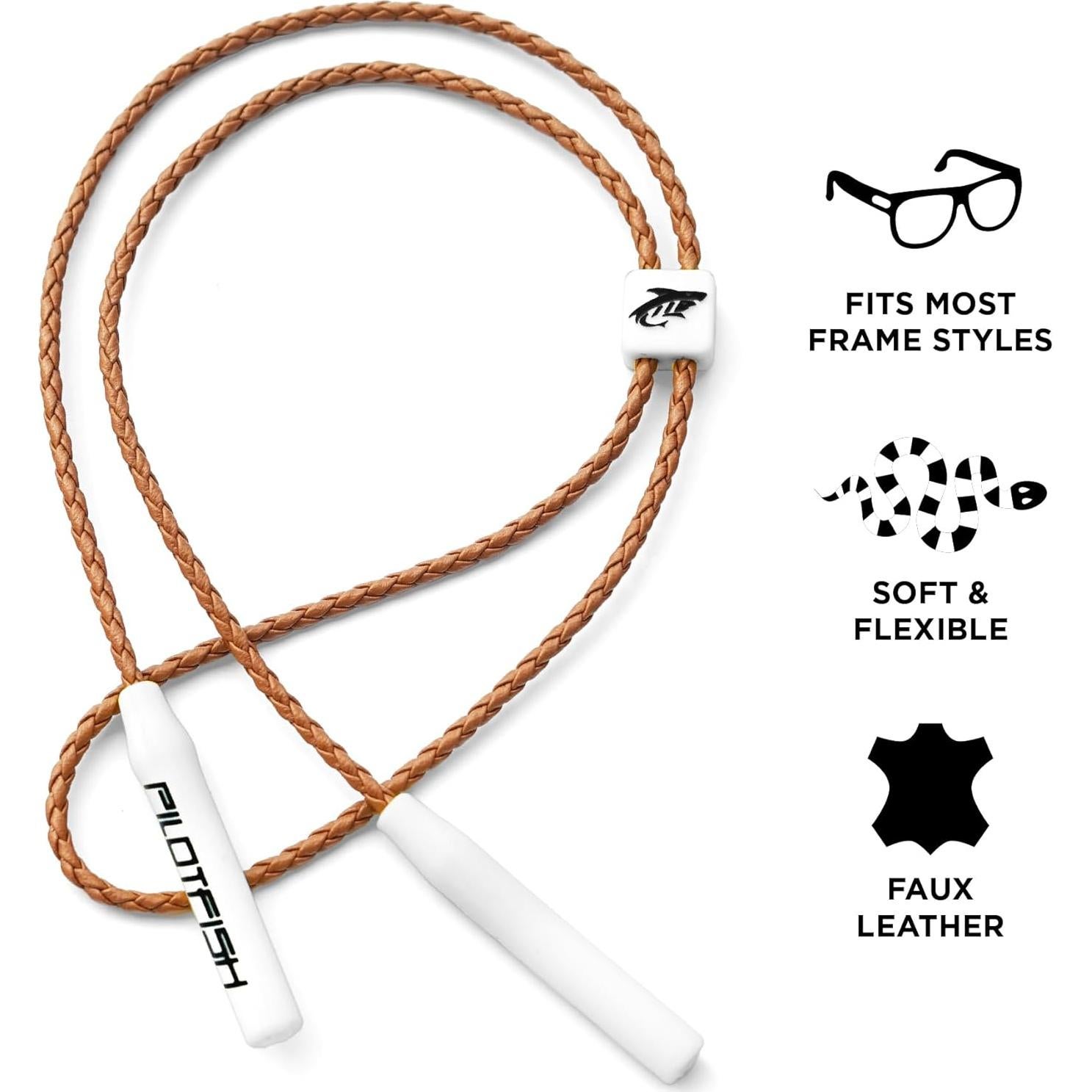 Correa de Gafas Pilotfish de Cuero Trenzado Unisex