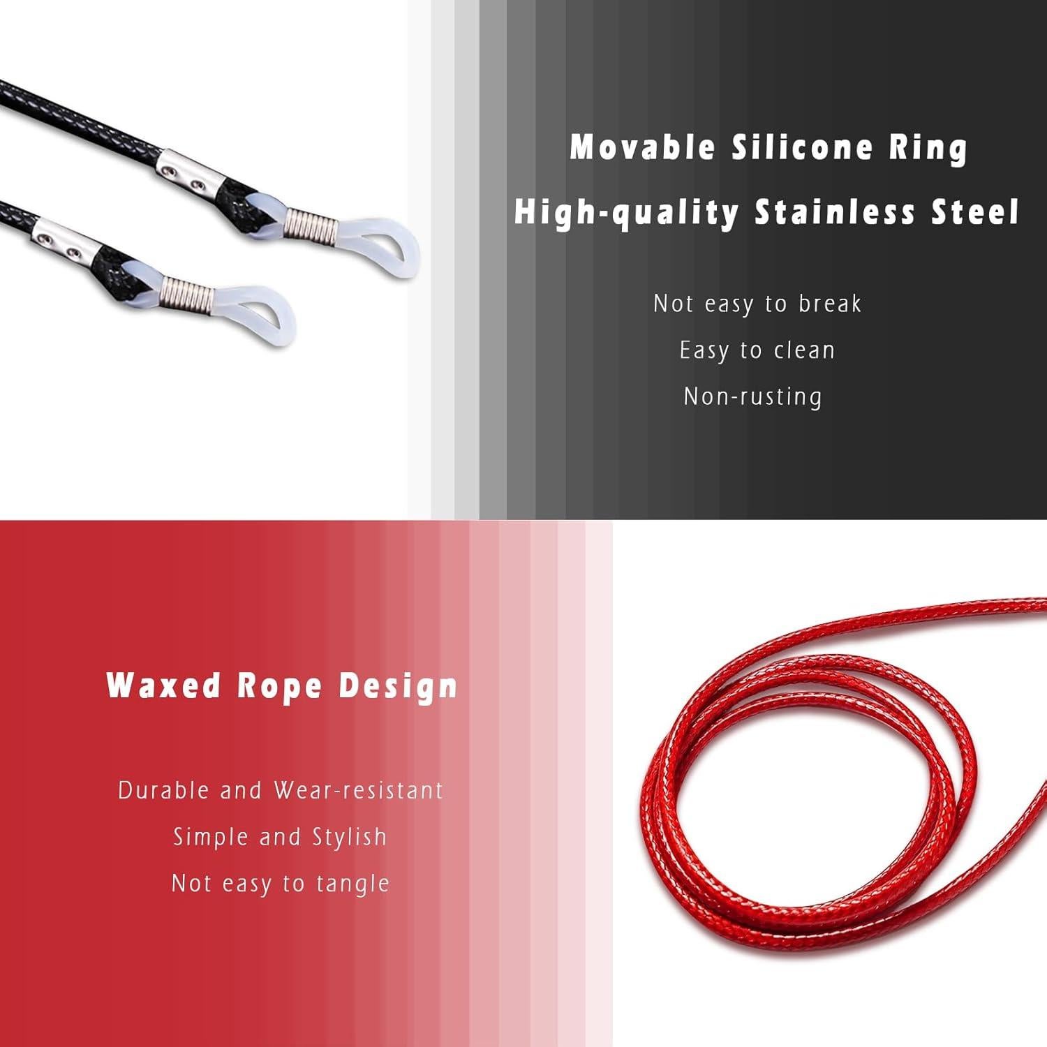 Correa para Gafas TWOWEI 6PCS - Cadenas Ajustables 70cm