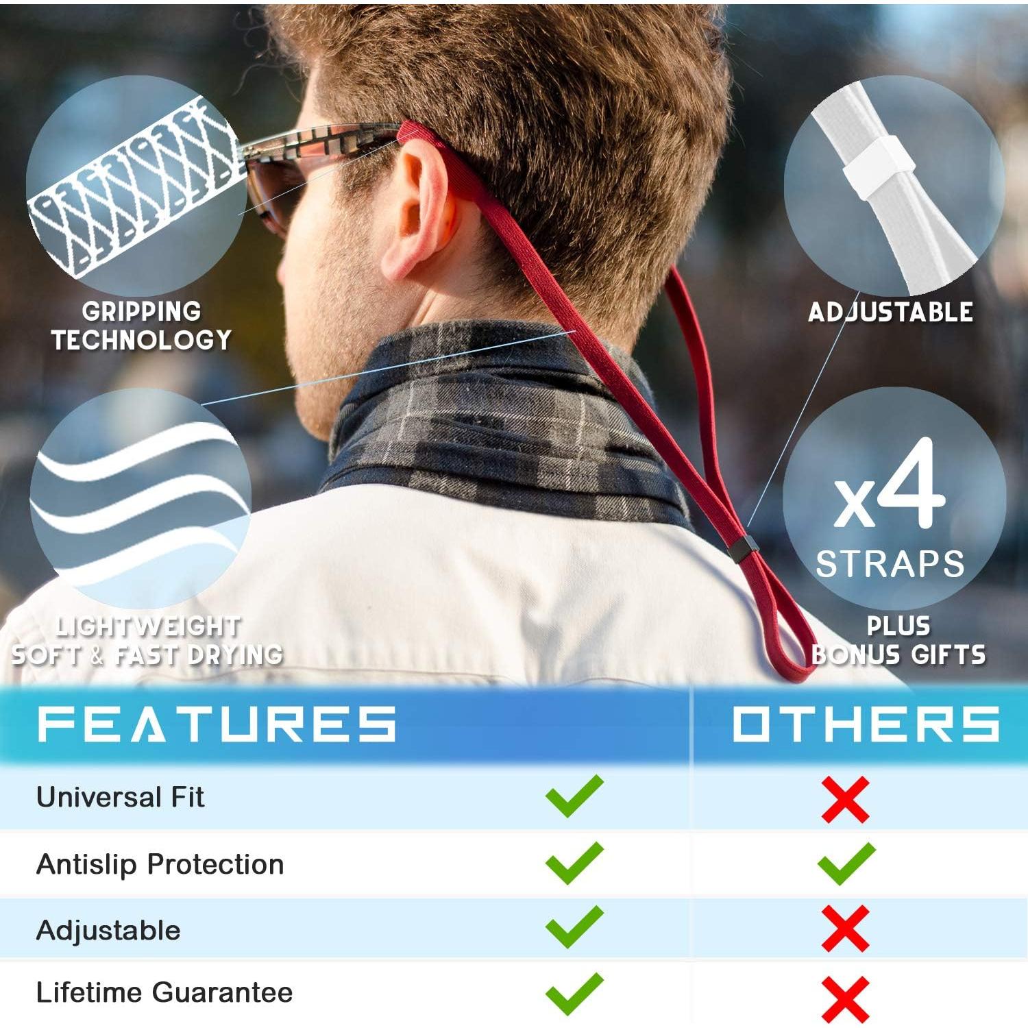 Correa para Gafas Anchor Paquete de 4 Ajustable y Elástico