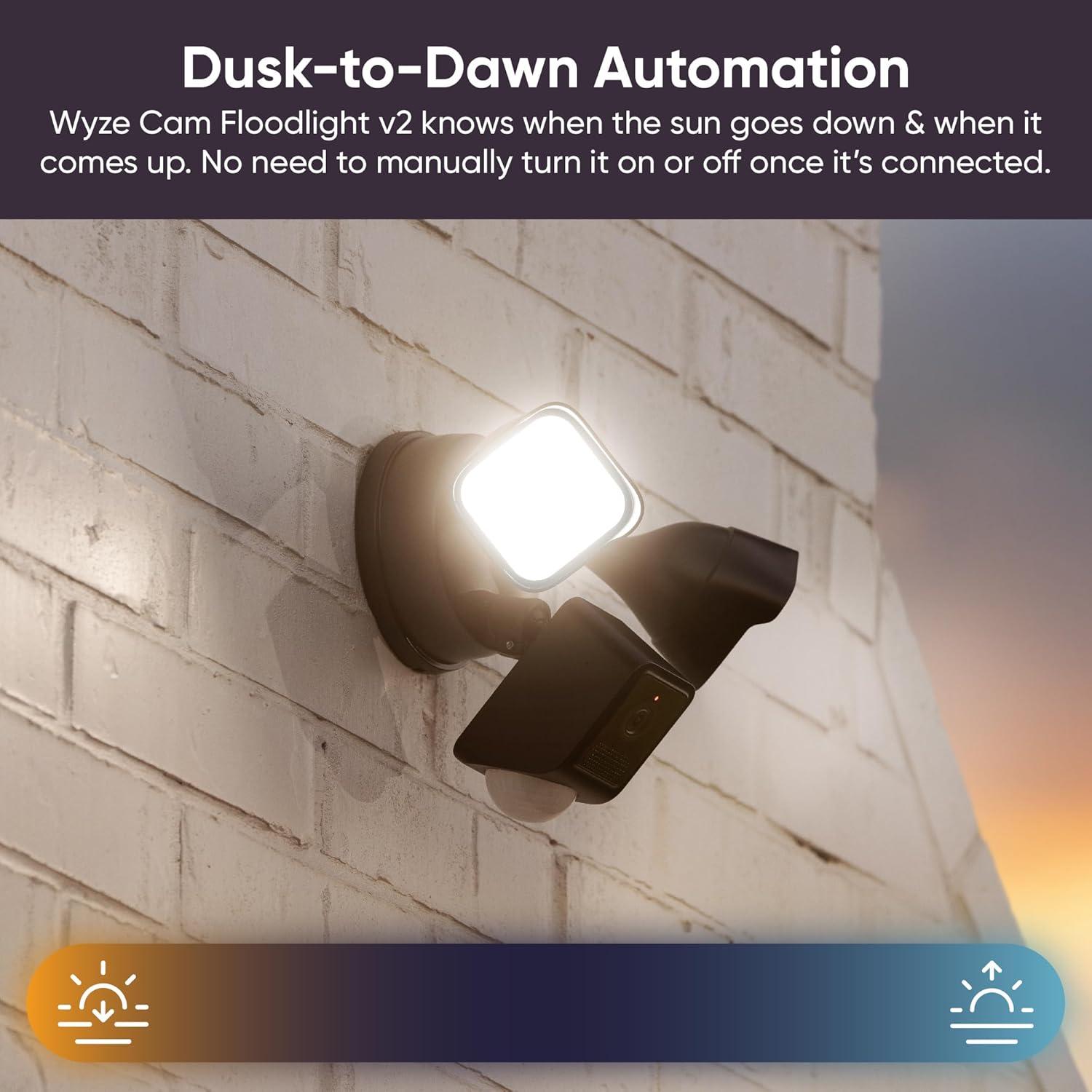 Cámara de Inundación WYZE v2 2K HD con Luz LED 2800 Lúmenes