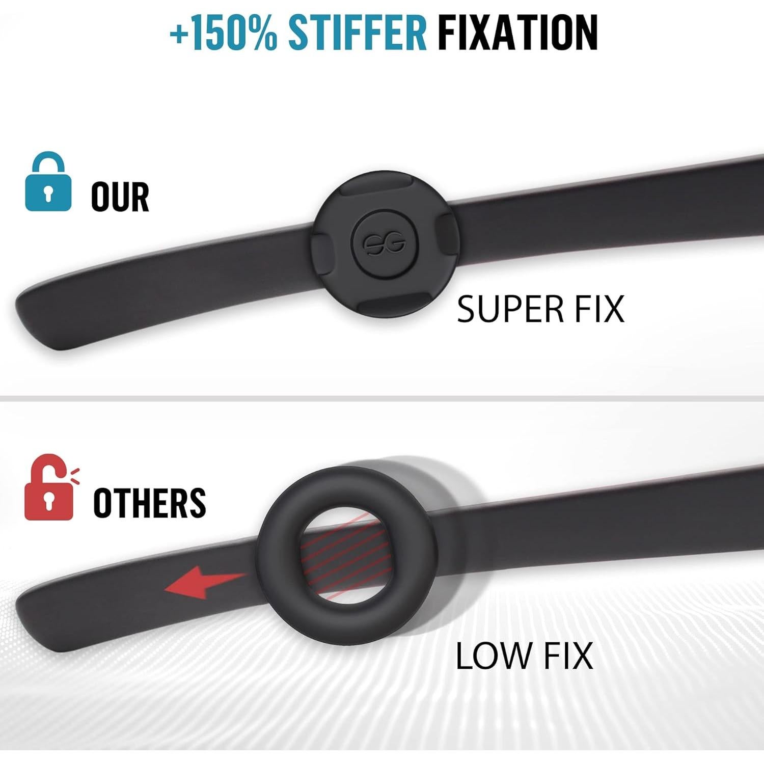 Agarraderas de Silicona SIGONNA para Gafas - 12 Pares Negros