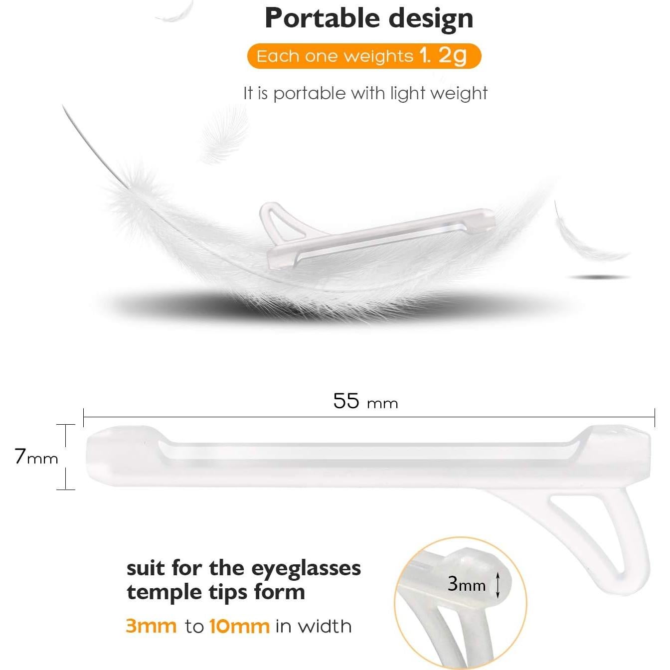Mangas de agarre para gafas TOPOPTIC 6 pares antideslizantes