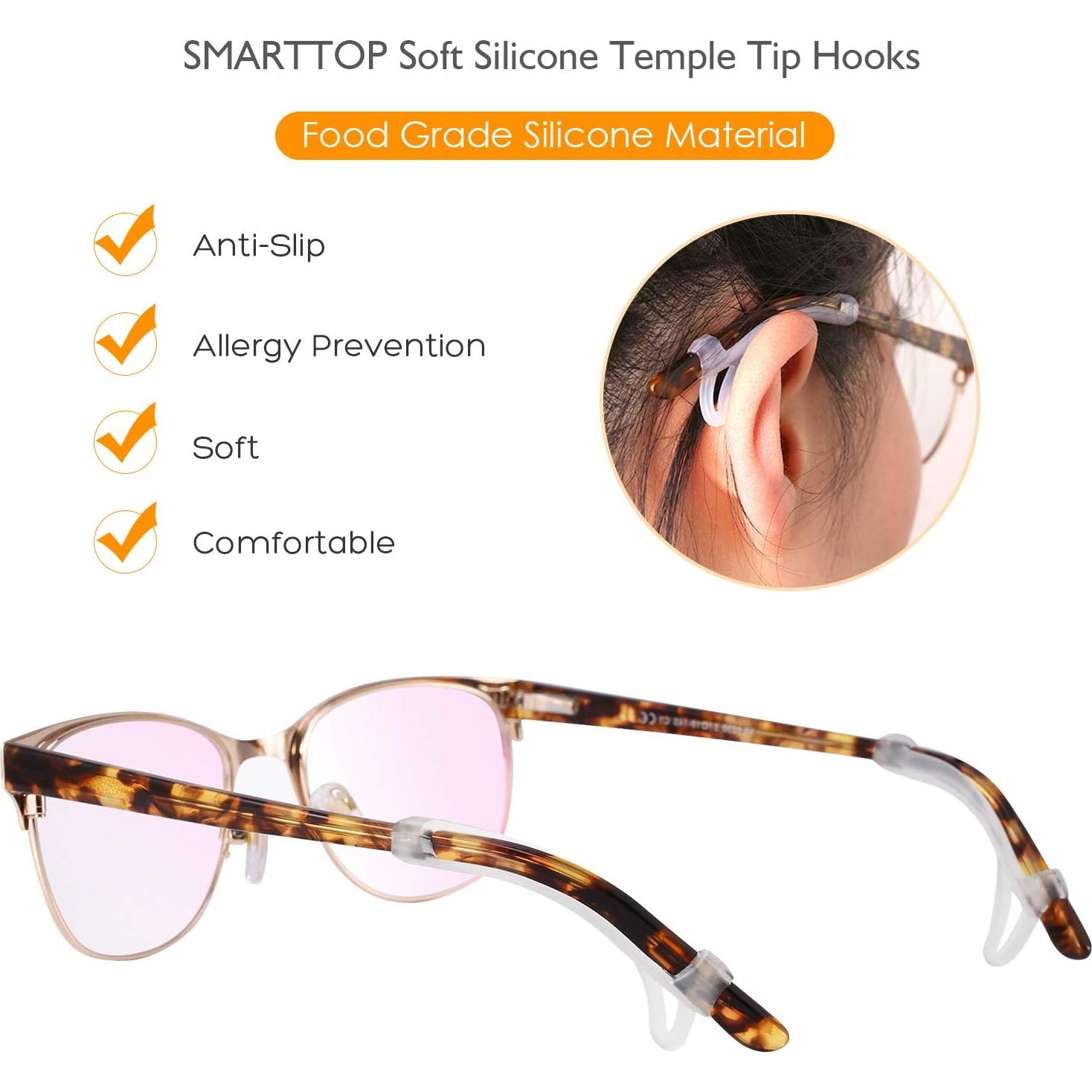 Mangas de agarre para gafas TOPOPTIC 6 pares antideslizantes