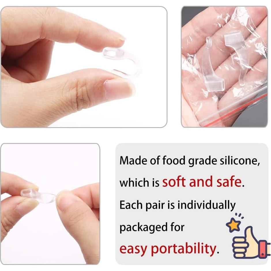24 Pares Retenedores de Gafas iGeyzoe Silicona Transparente