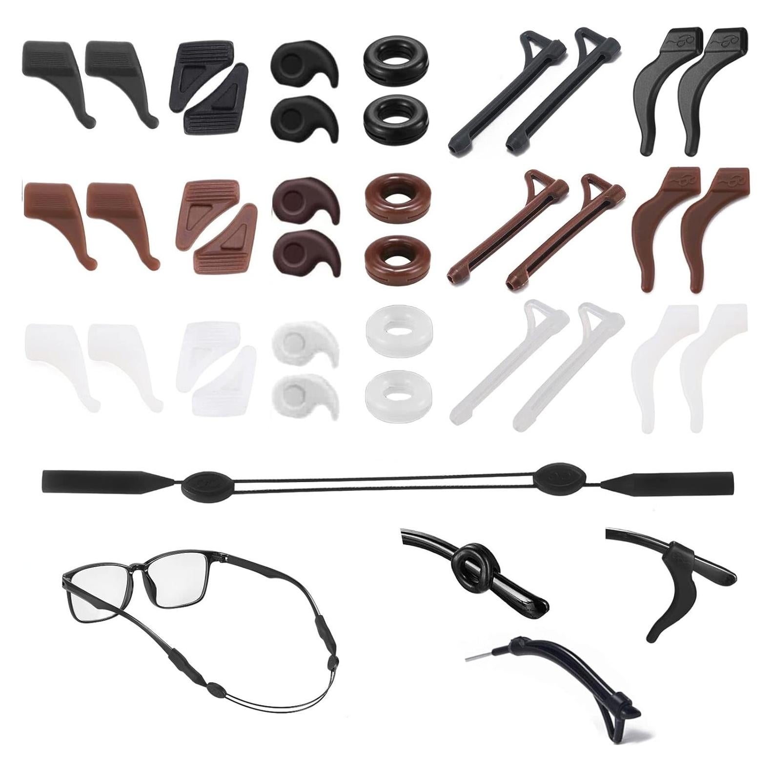 37PCS Sujetadores de Silicona para Gafas - Antideslizantes