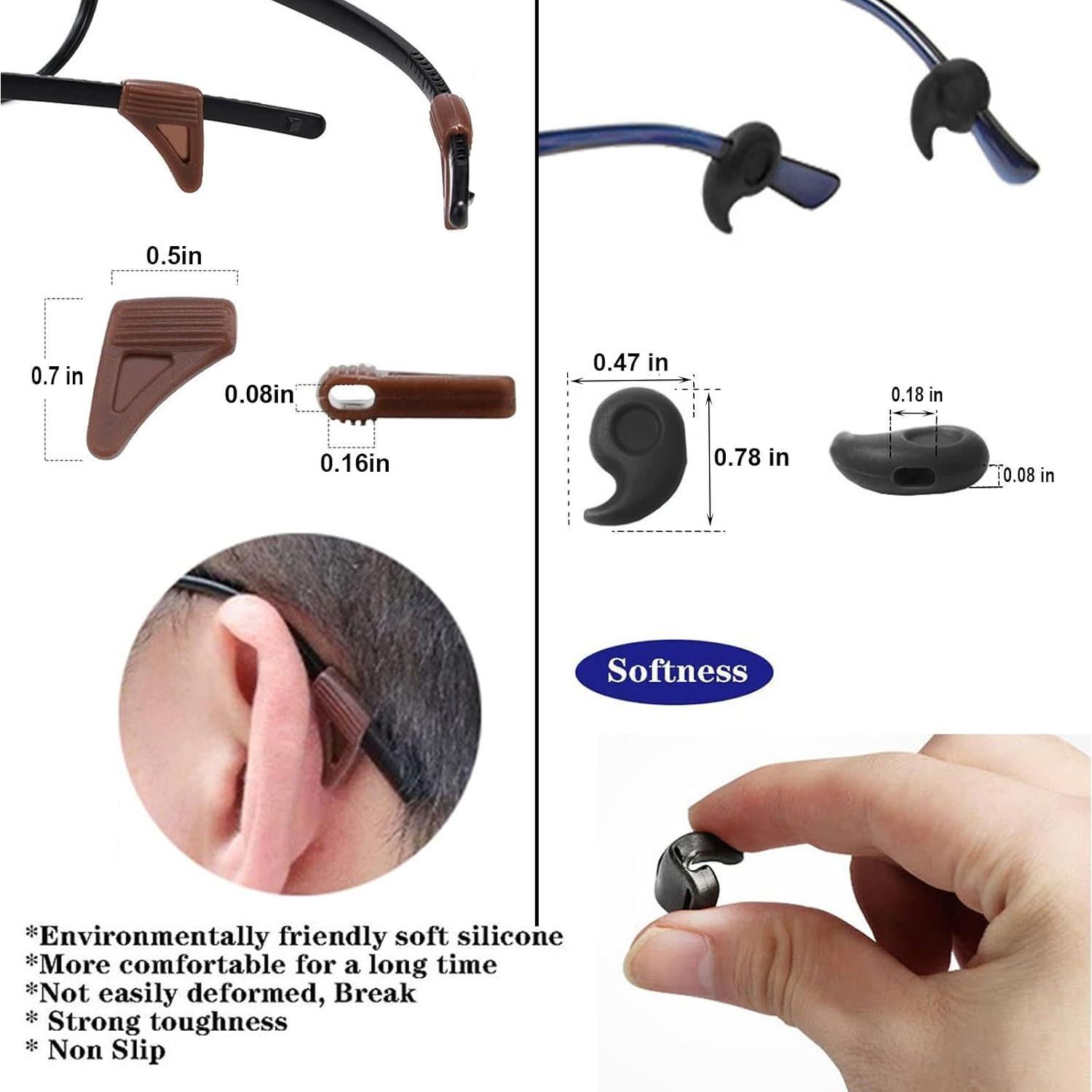 37PCS Sujetadores de Silicona para Gafas - Antideslizantes