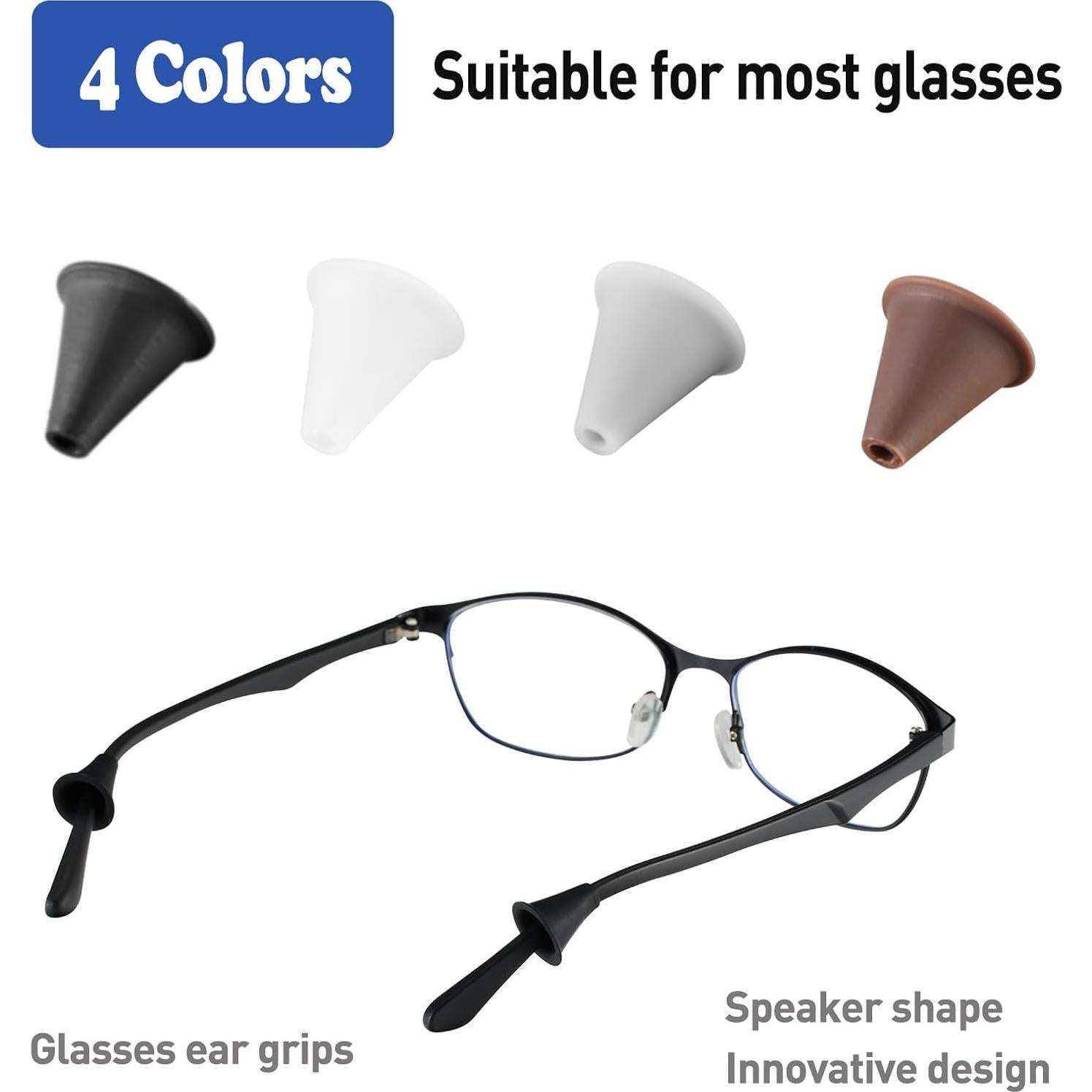 Ganchos para Gafas Antideslizantes Omnful 10 Pares Blancos