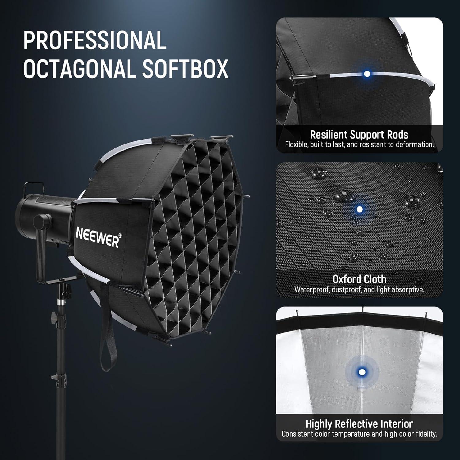 Softbox Octagonal NEEWER 45cm con Difusores y Rejilla
