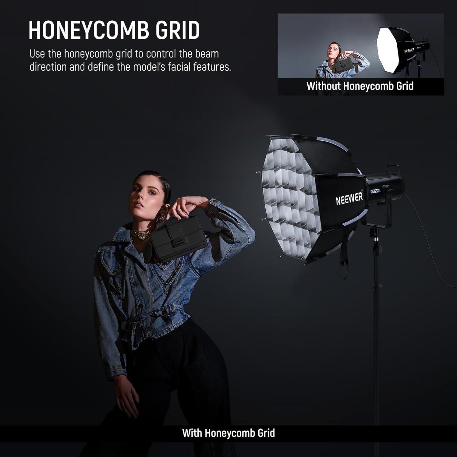 Softbox Octagonal NEEWER 45cm con Difusores y Rejilla