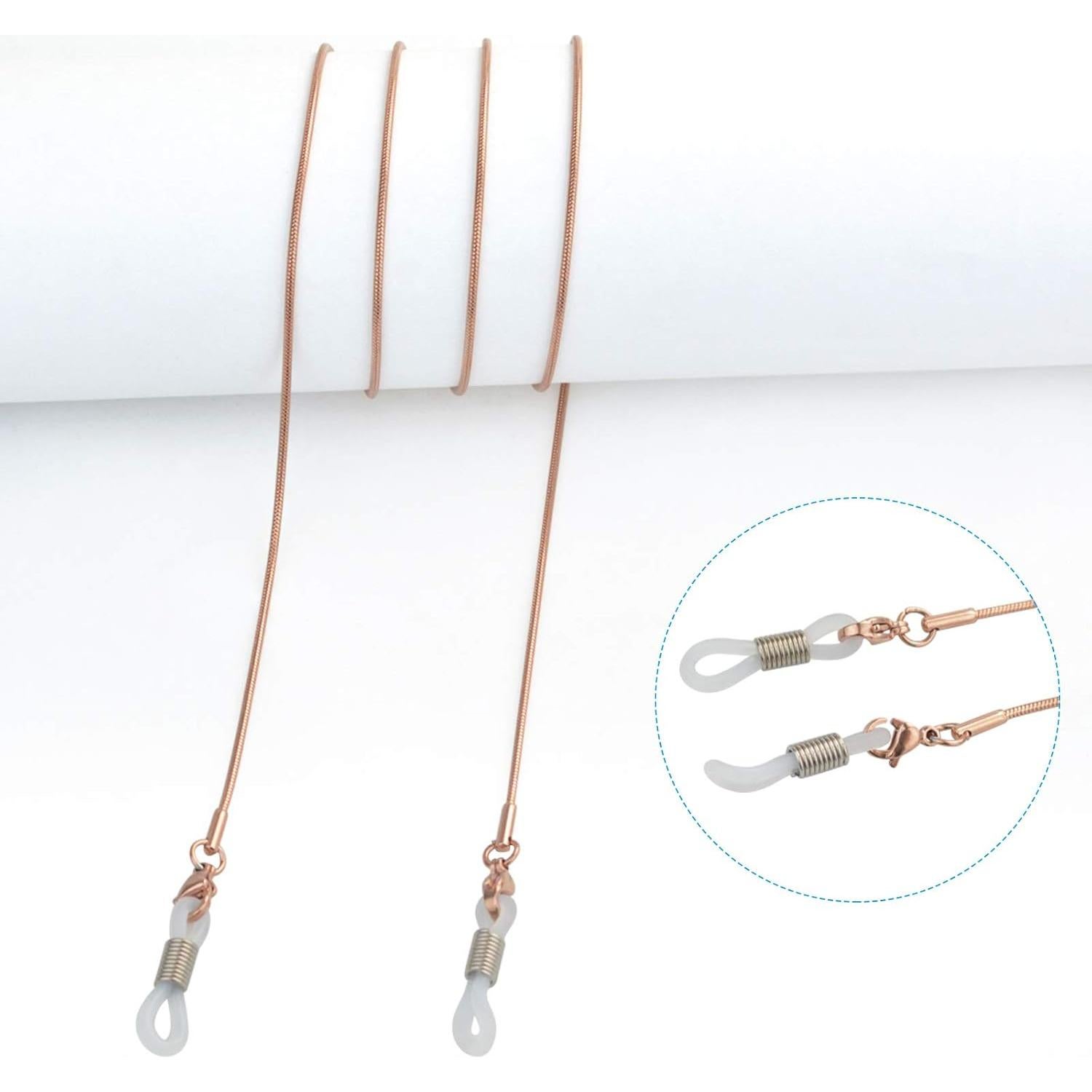 Cadena para Gafas Jmkcoz 80cm Acero Inoxidable Oro Rosa