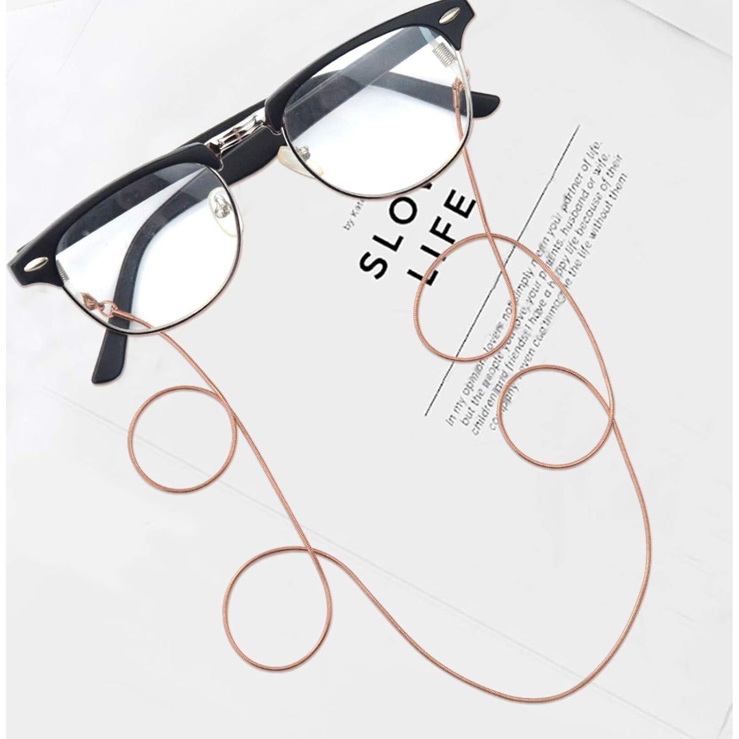 Cadena para Gafas Jmkcoz 80cm Acero Inoxidable Oro Rosa