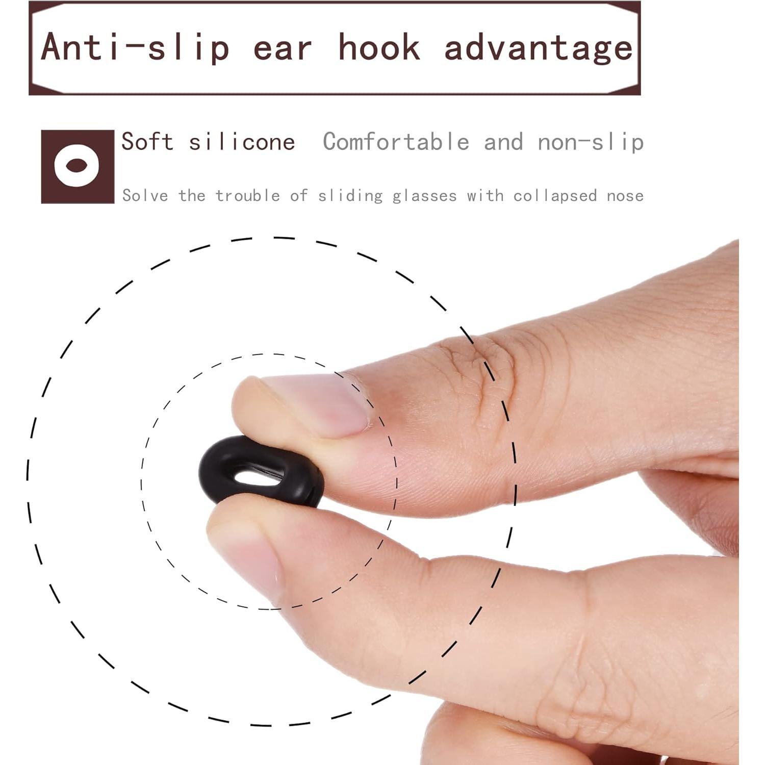 20 Pares Sujetadores de Gafas SooGree Antideslizantes Silicona