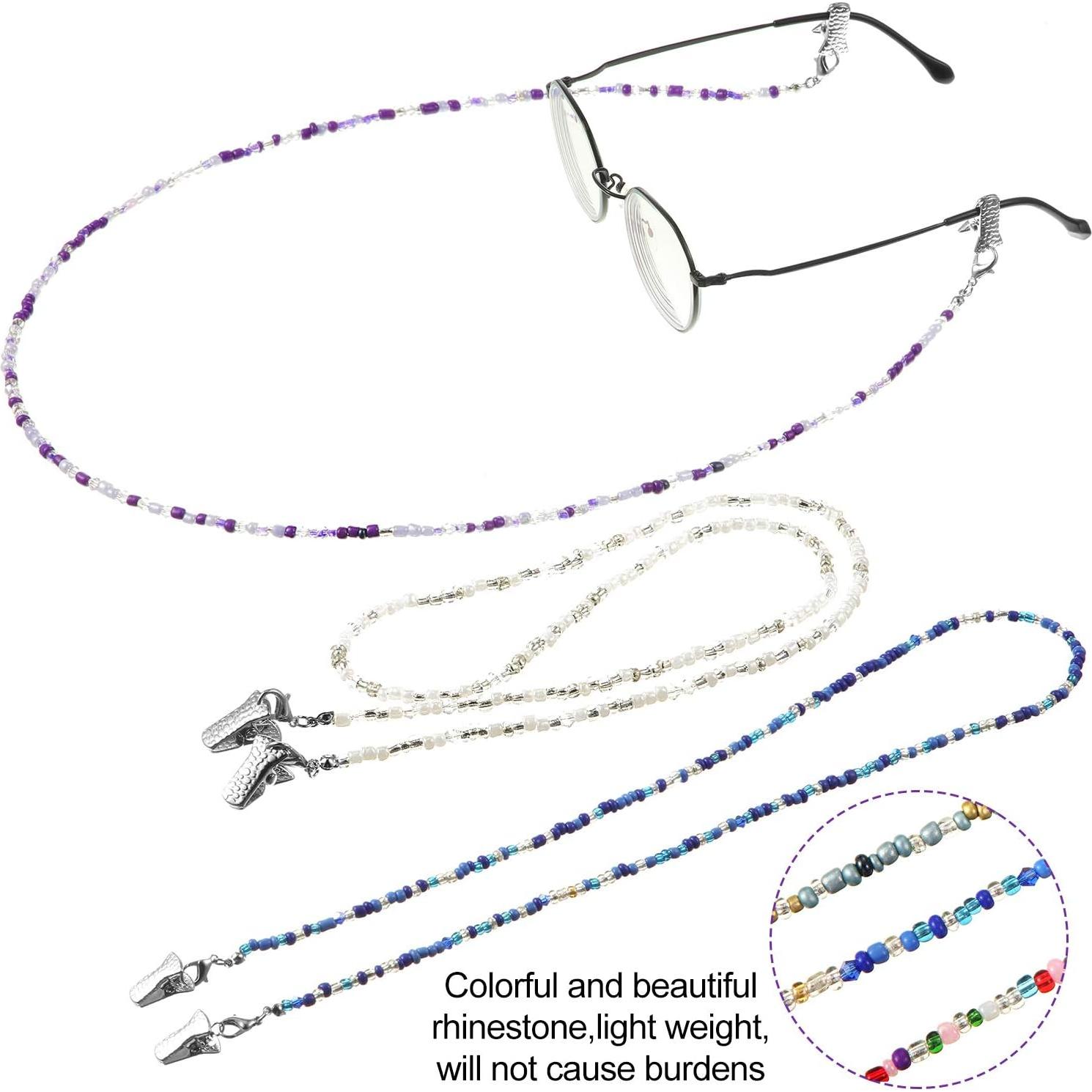 Cadena de Gafas Boao 5 Piezas Coloridas 71 cm Clips Antideslizantes