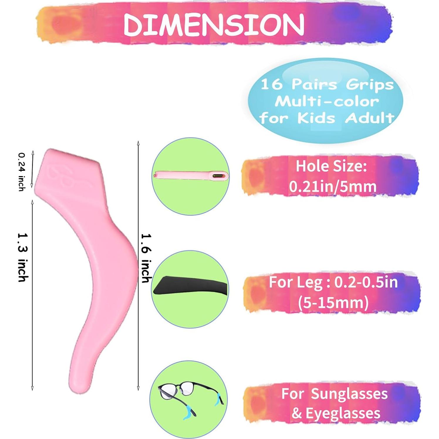 Ganchos para Gafas AURAADORN Silicona Antideslizante 16 Pzas