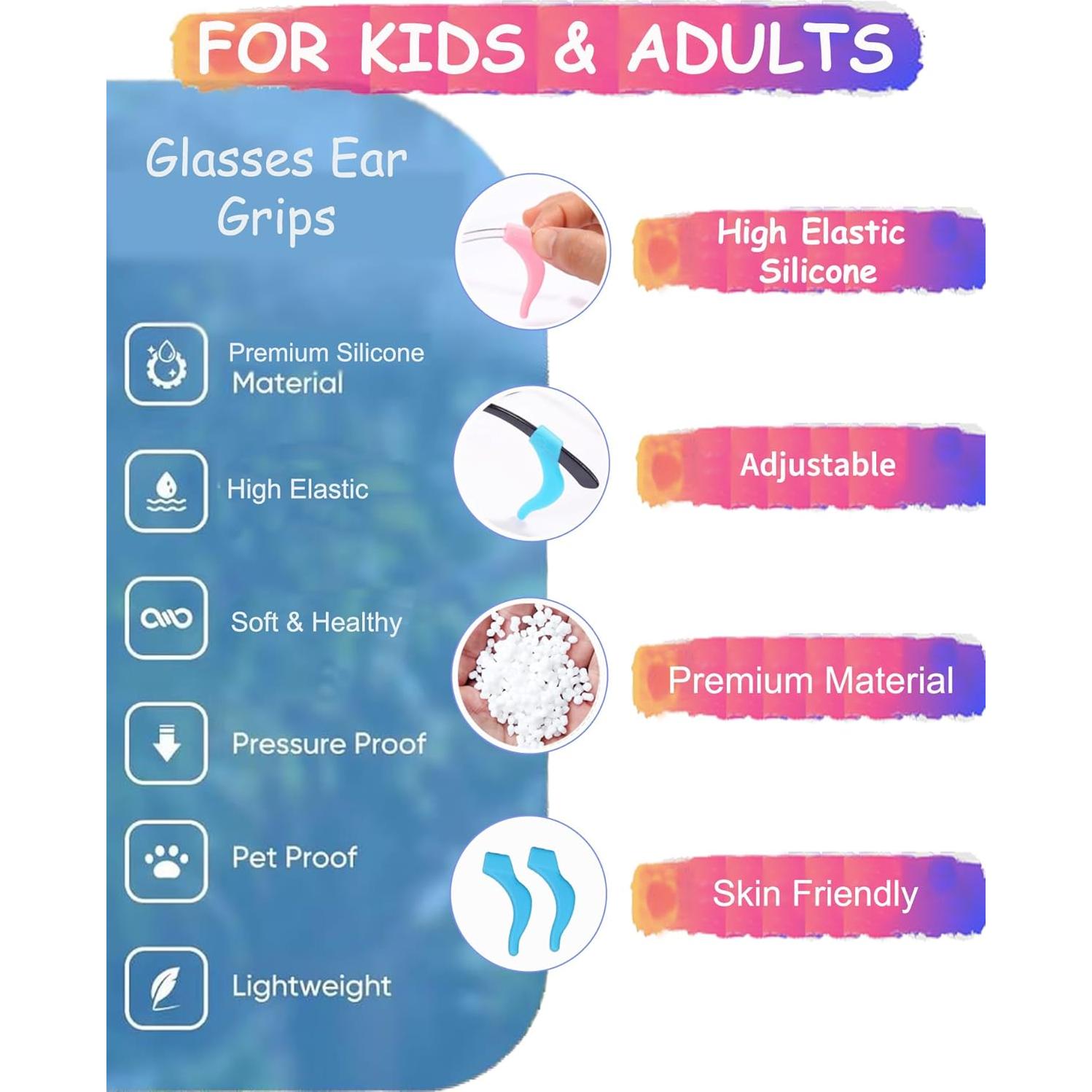 Ganchos para Gafas AURAADORN Silicona Antideslizante 16 Pzas