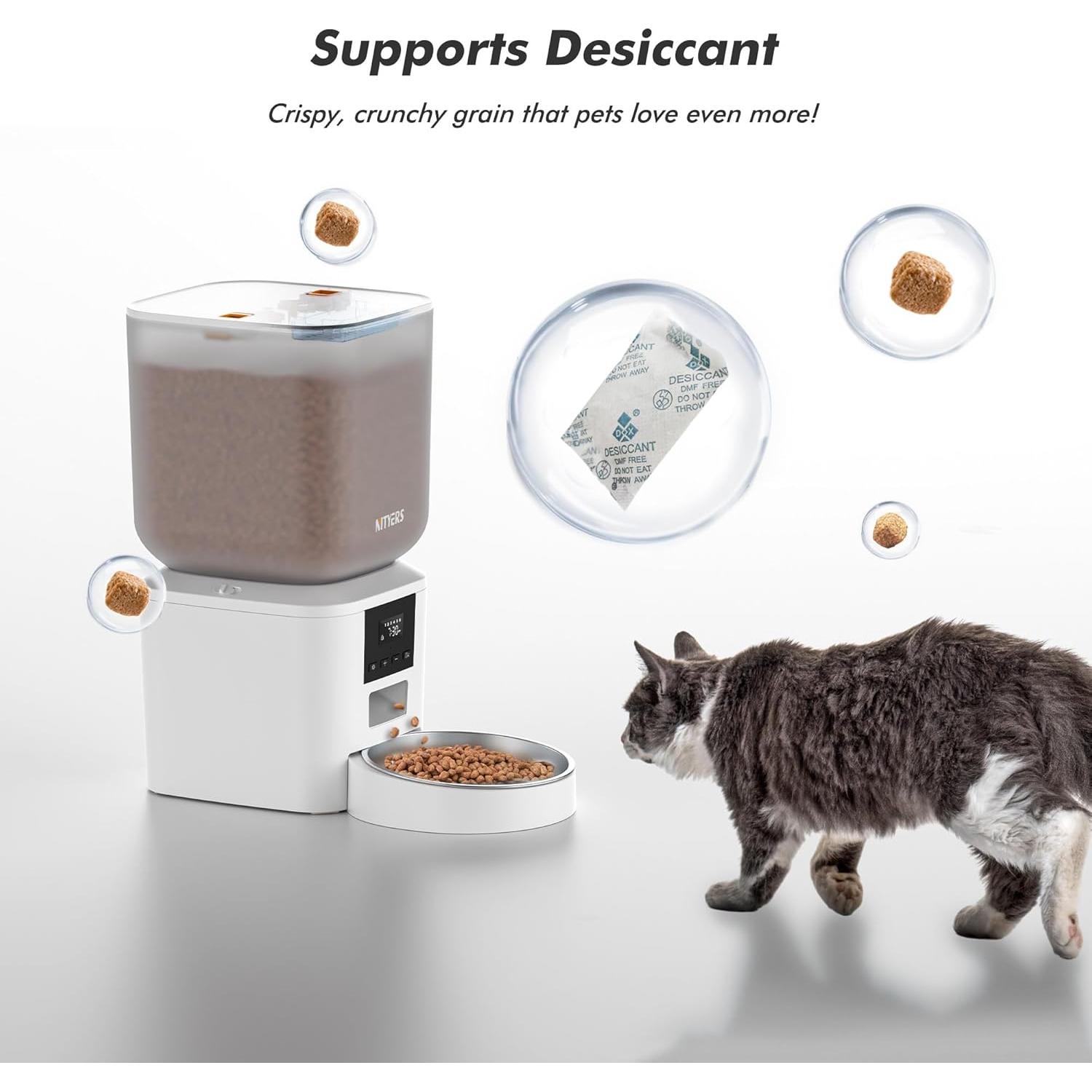 Comedero Automático Nityers 8L para Perros y Gatos Blanco