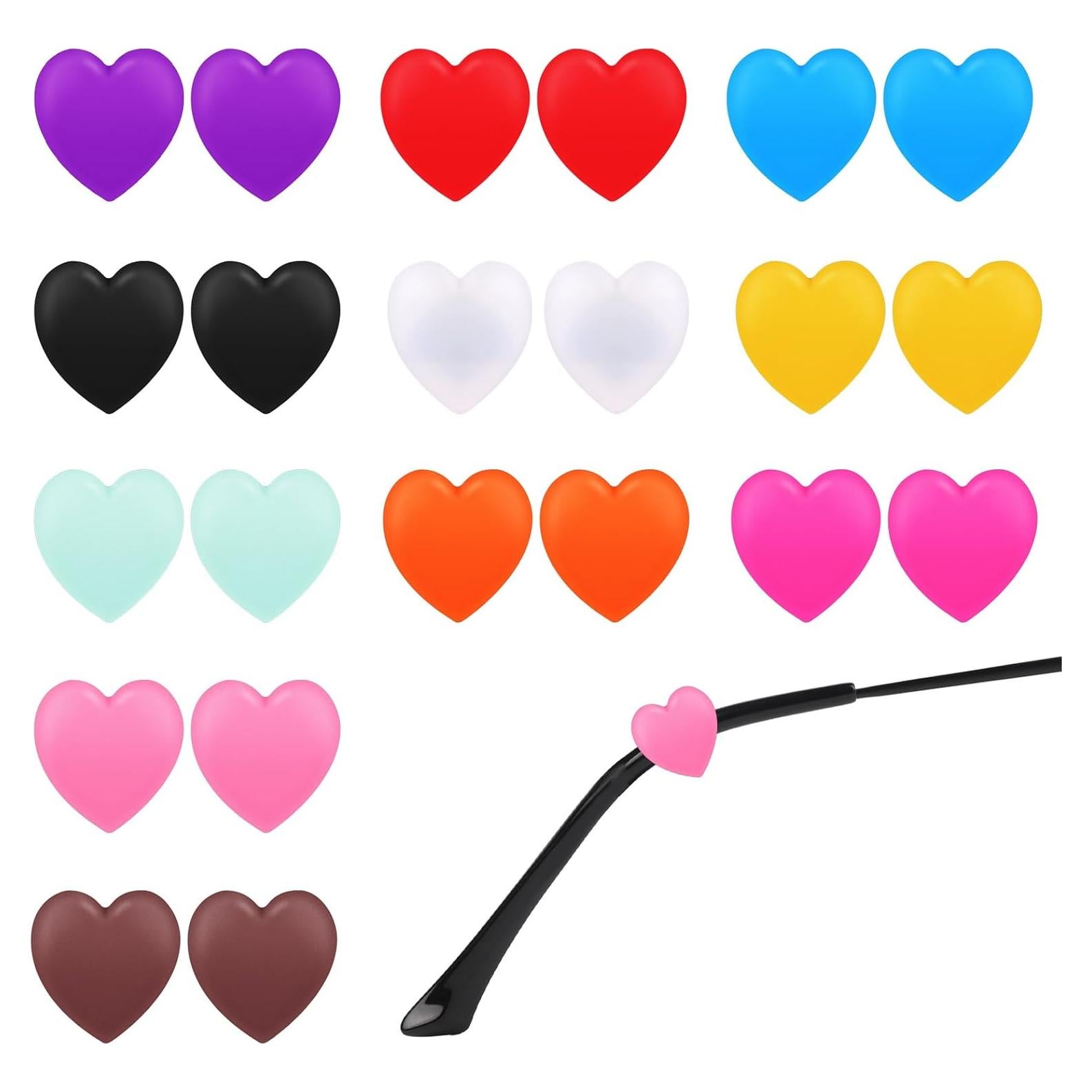 Sujetadores de Gafas Silicona Corazón 11 Pares Antideslizantes