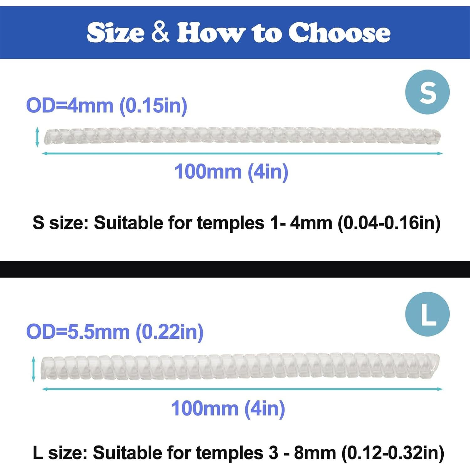 Cojines para orejas de gafas Omnful Tamaño L Transparente