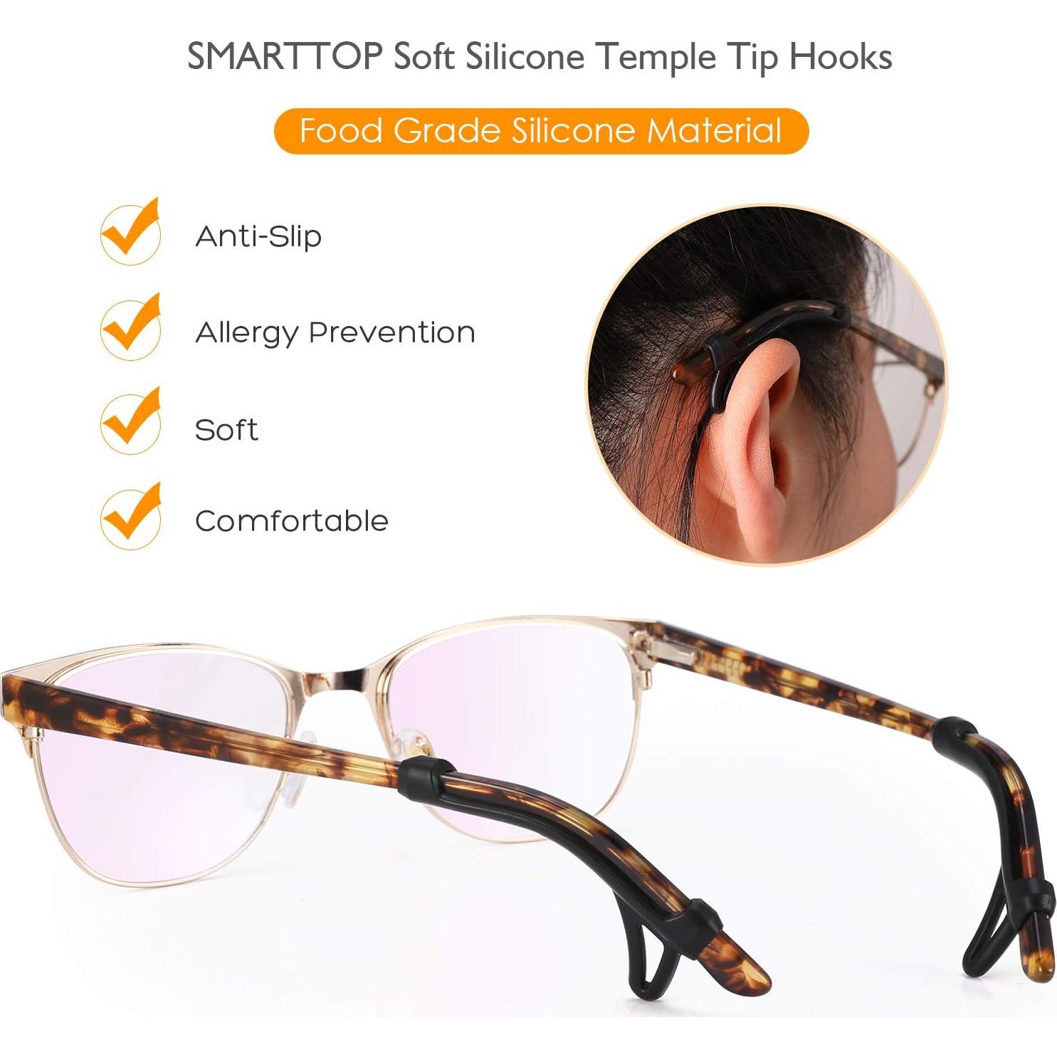 Mangas Antideslizantes para Gafas TOPOPTIC - 6 Pares Negros