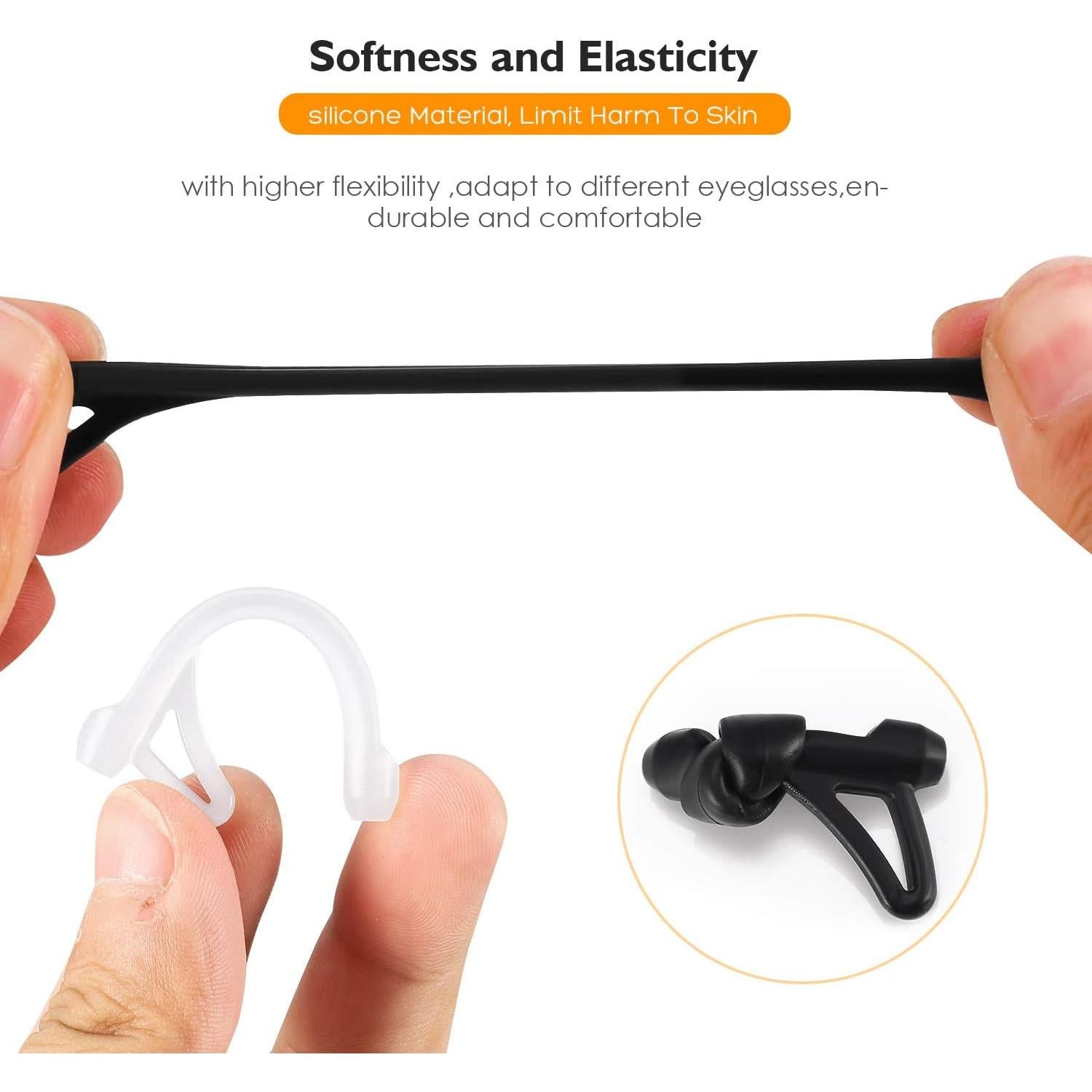 Mangas Antideslizantes para Gafas TOPOPTIC - 6 Pares Negros