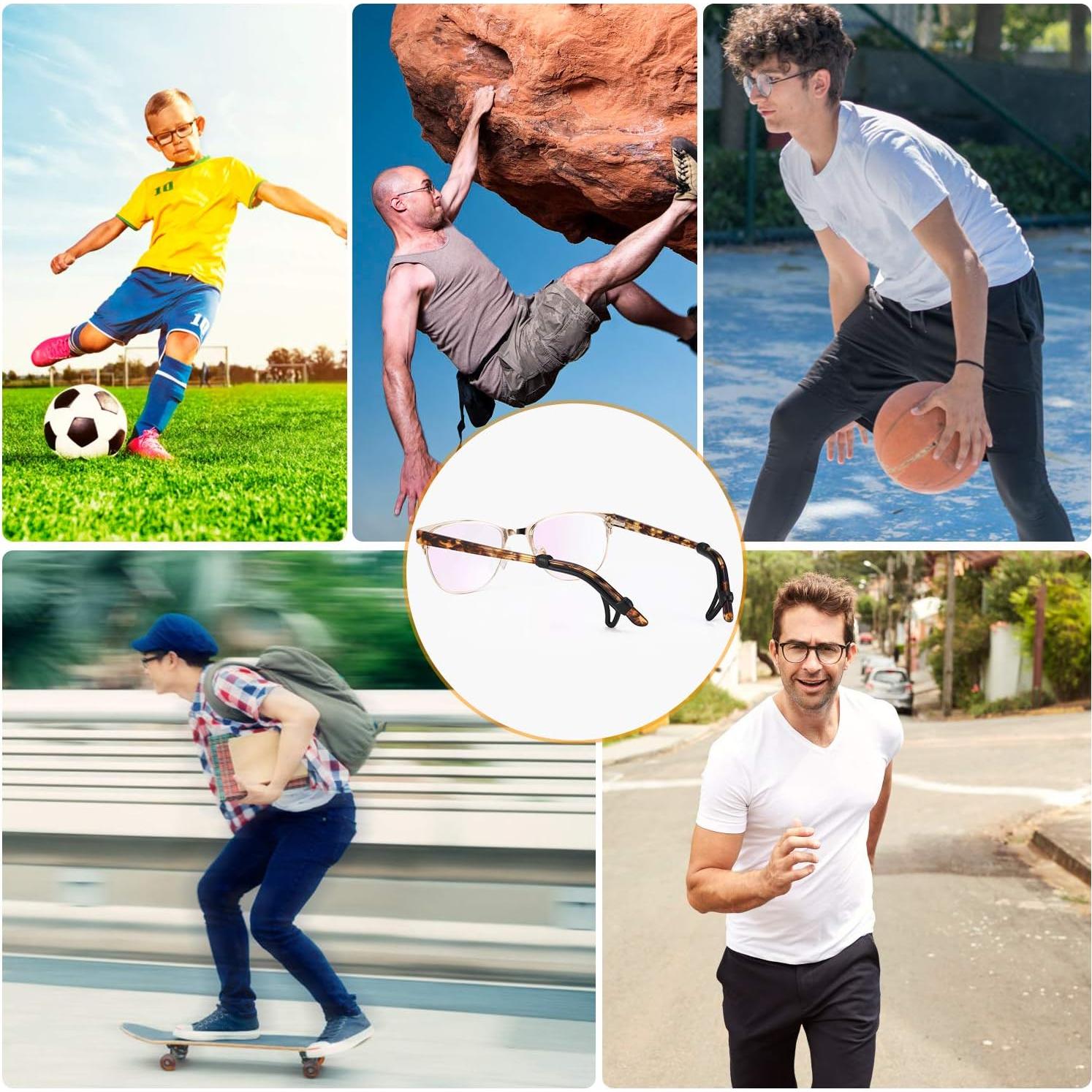 Mangas Antideslizantes para Gafas TOPOPTIC - 6 Pares Negros