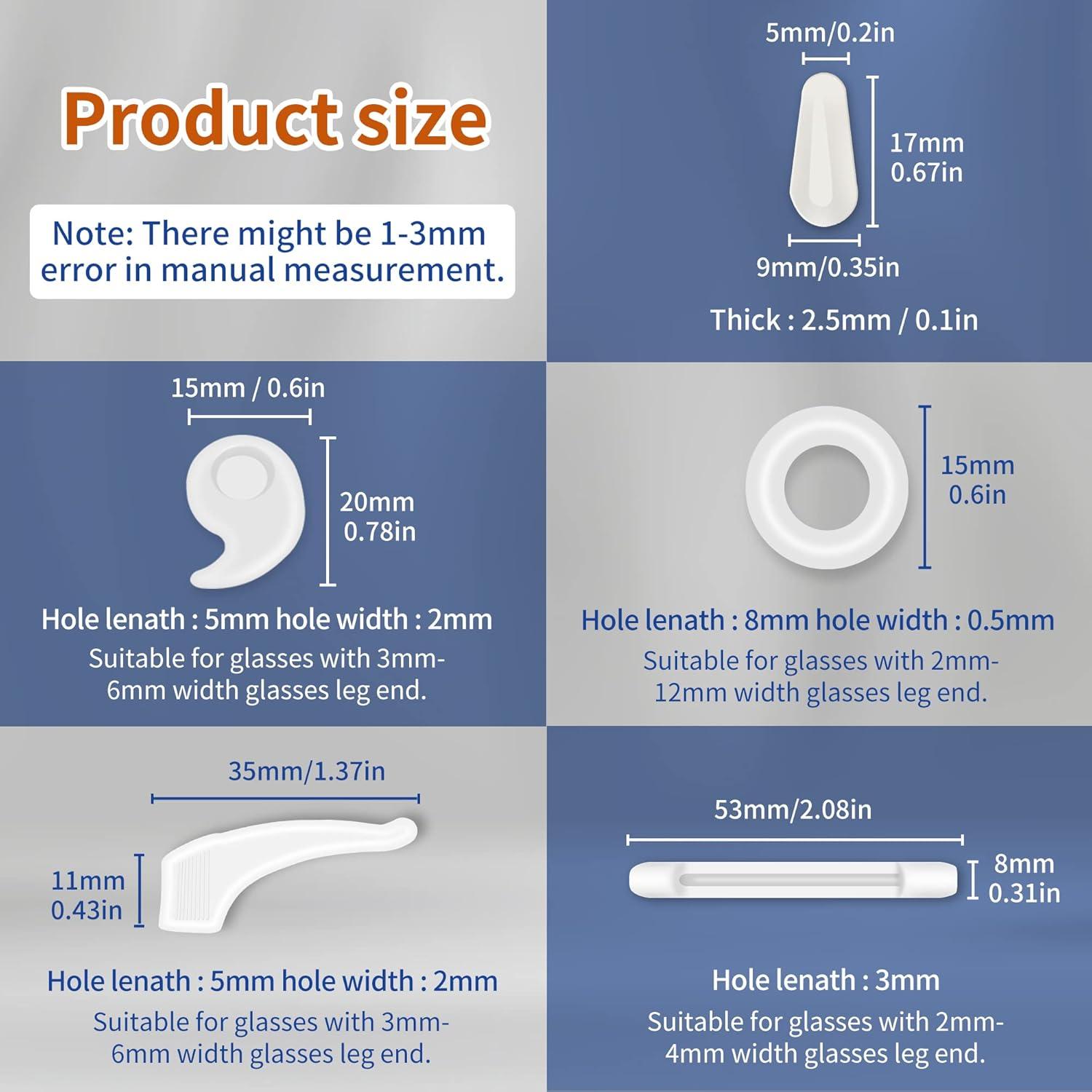 Ganchos Antideslizantes para Gafas de Oído - Silicona 6 Piezas