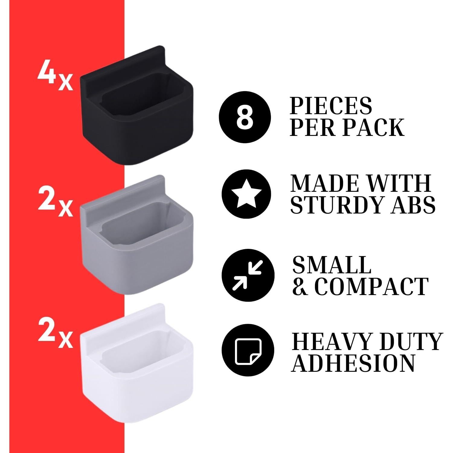 Soporte para Gafas K&A - Paquete de 8 Soportes Adhesivos