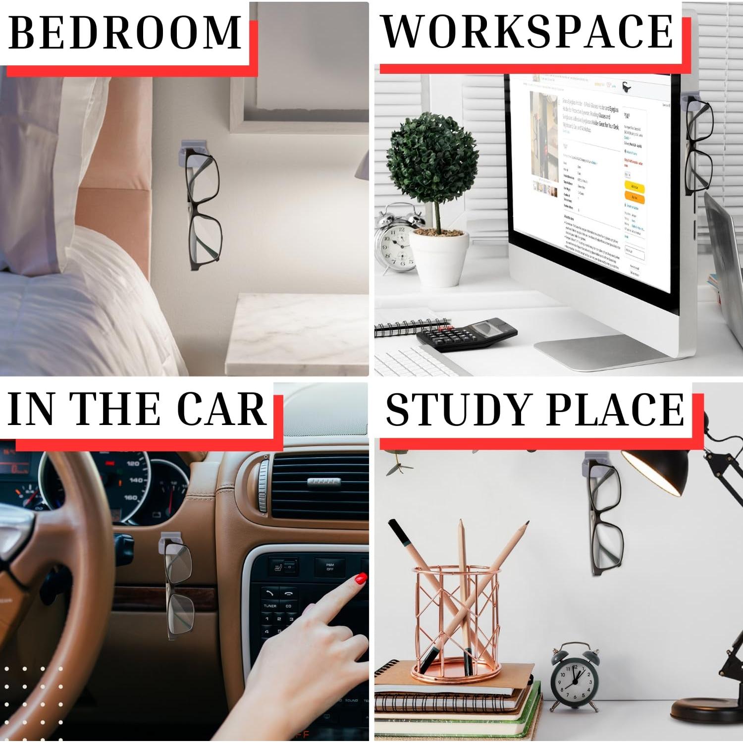 Soporte para Gafas K&A - Paquete de 8 Soportes Adhesivos