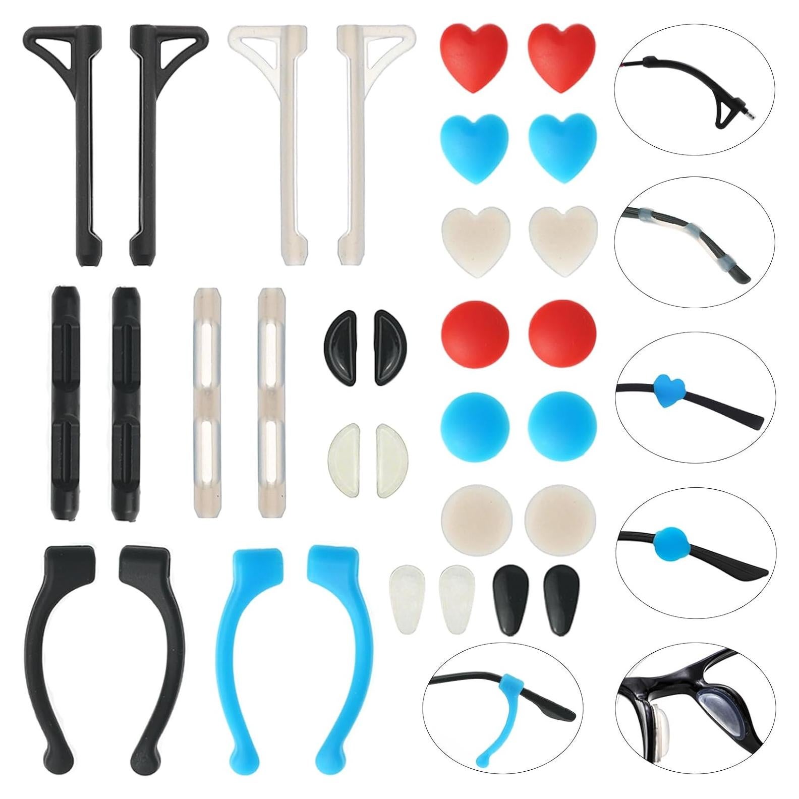 Agarraderas Antideslizantes para Gafas ESSSO 16 Pares Silicona