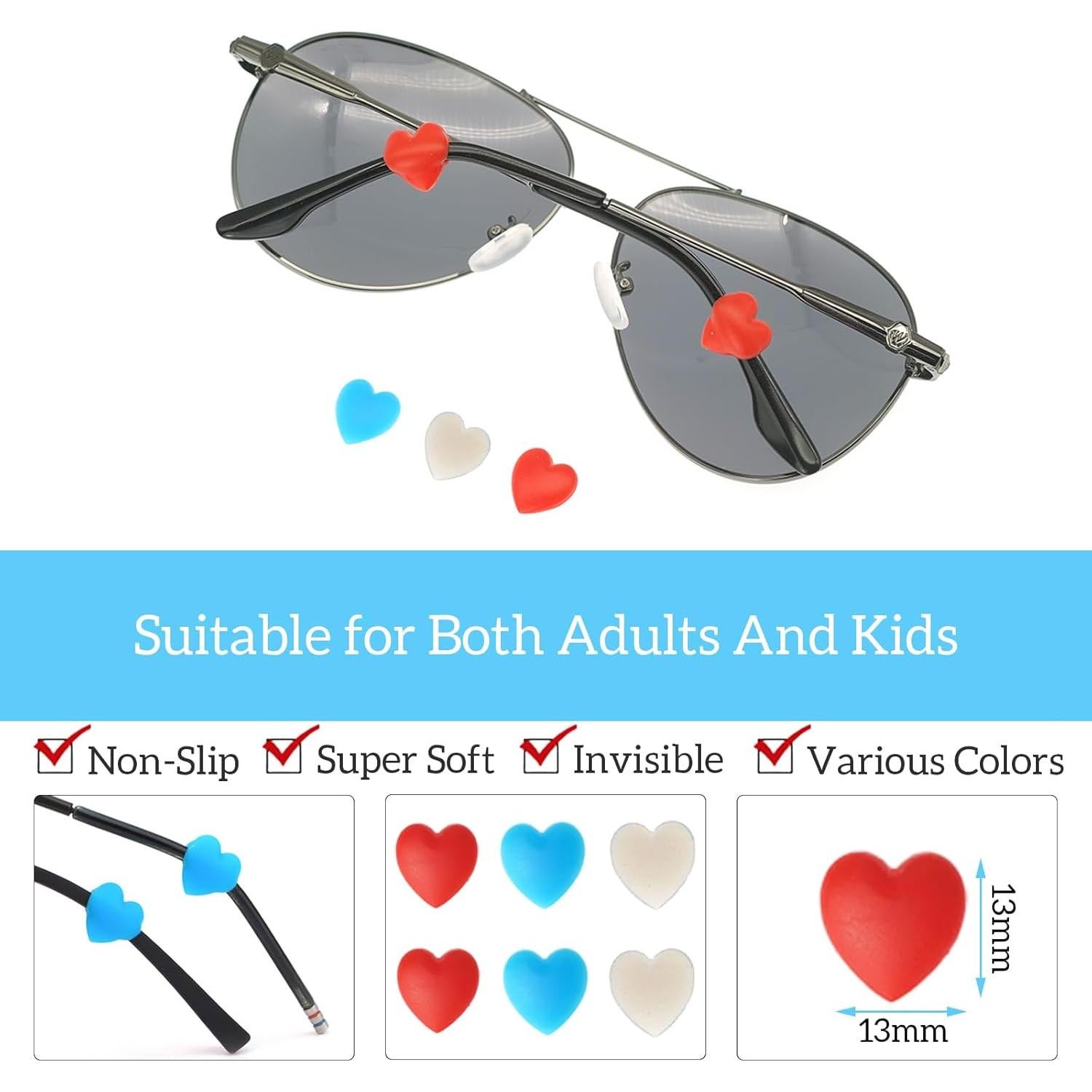 Agarraderas Antideslizantes para Gafas ESSSO 16 Pares Silicona