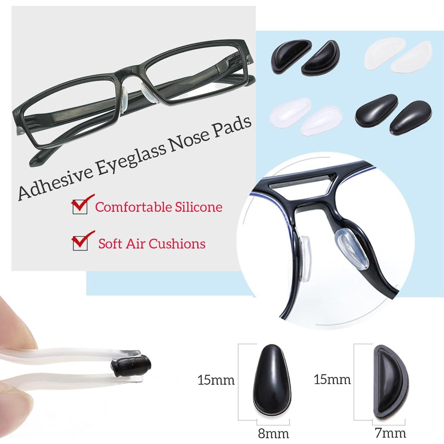 Agarraderas Antideslizantes para Gafas ESSSO 16 Pares Silicona