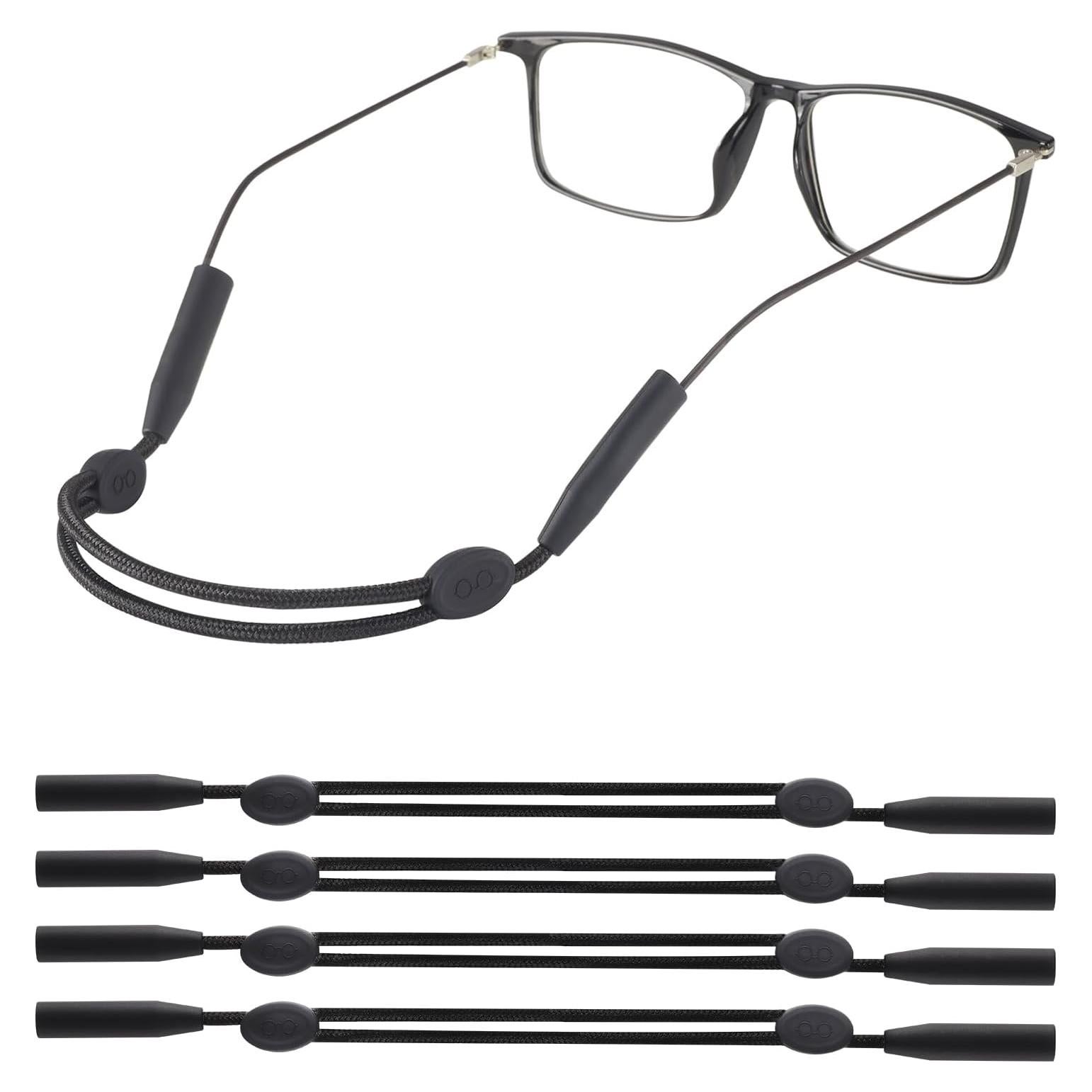 Correa para Gafas Omnful Ajustable 4pcs Negro 22-34 cm