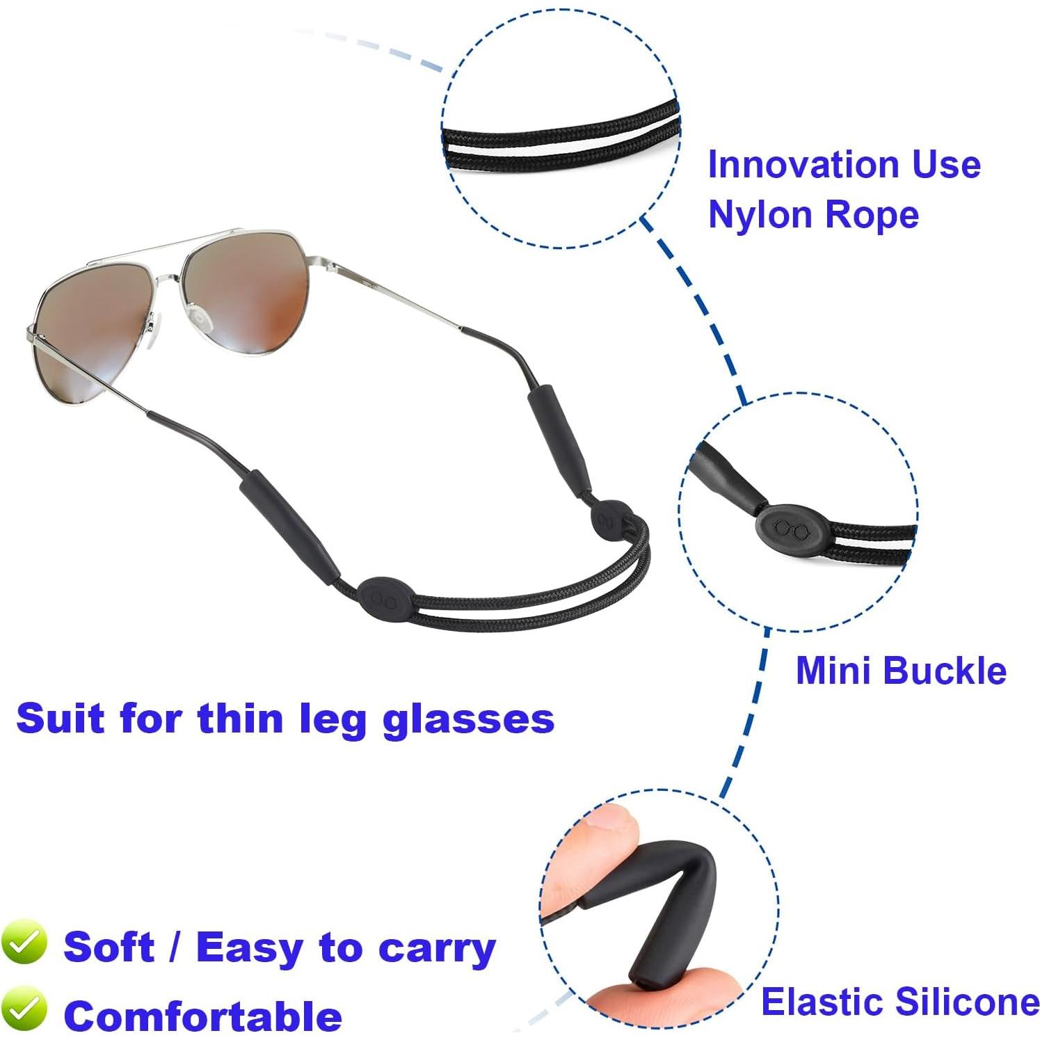 Correa para Gafas Omnful Ajustable 4pcs Negro 22-34 cm