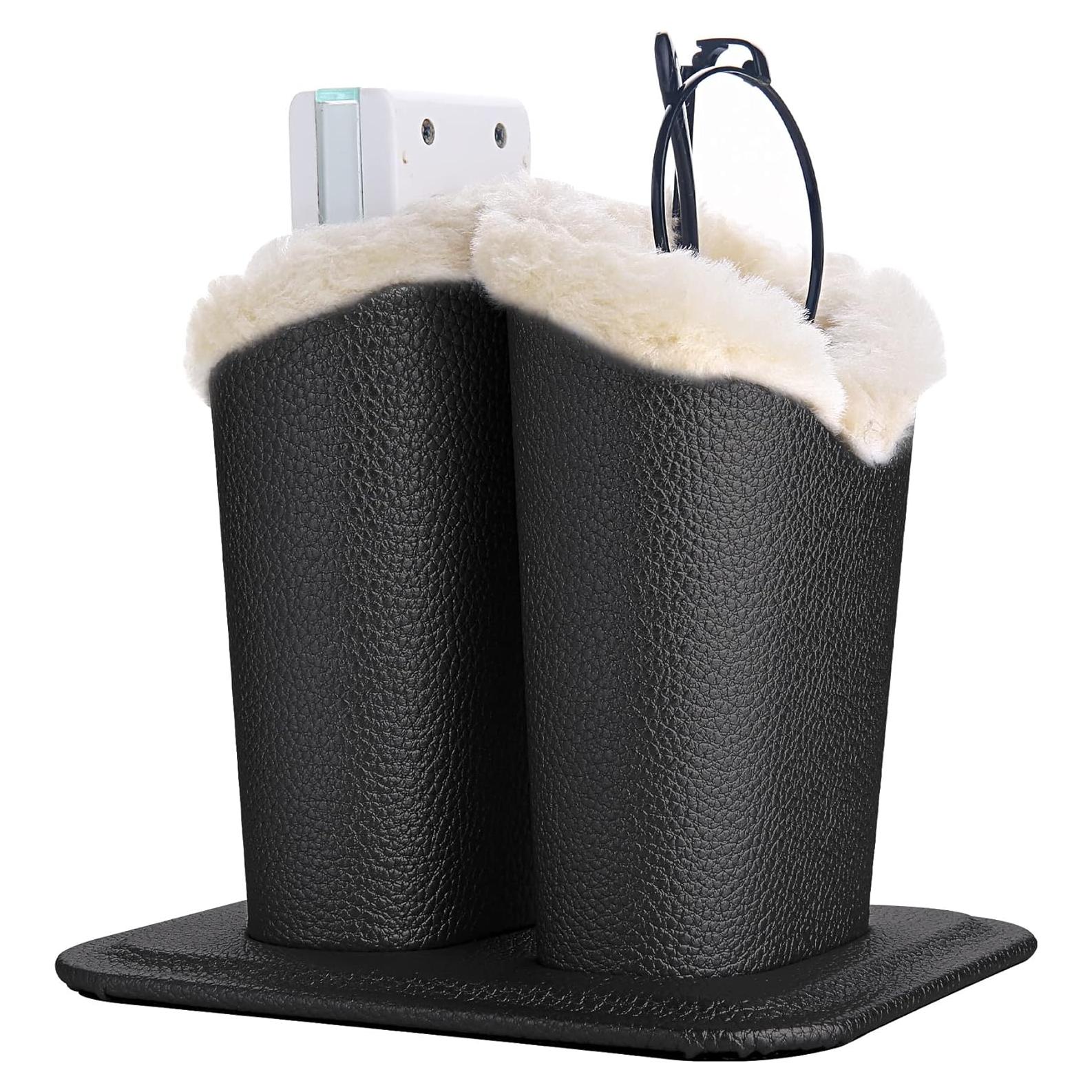 Soporte para Gafas Siveit de Cuero PU - 2 Ranuras Negro